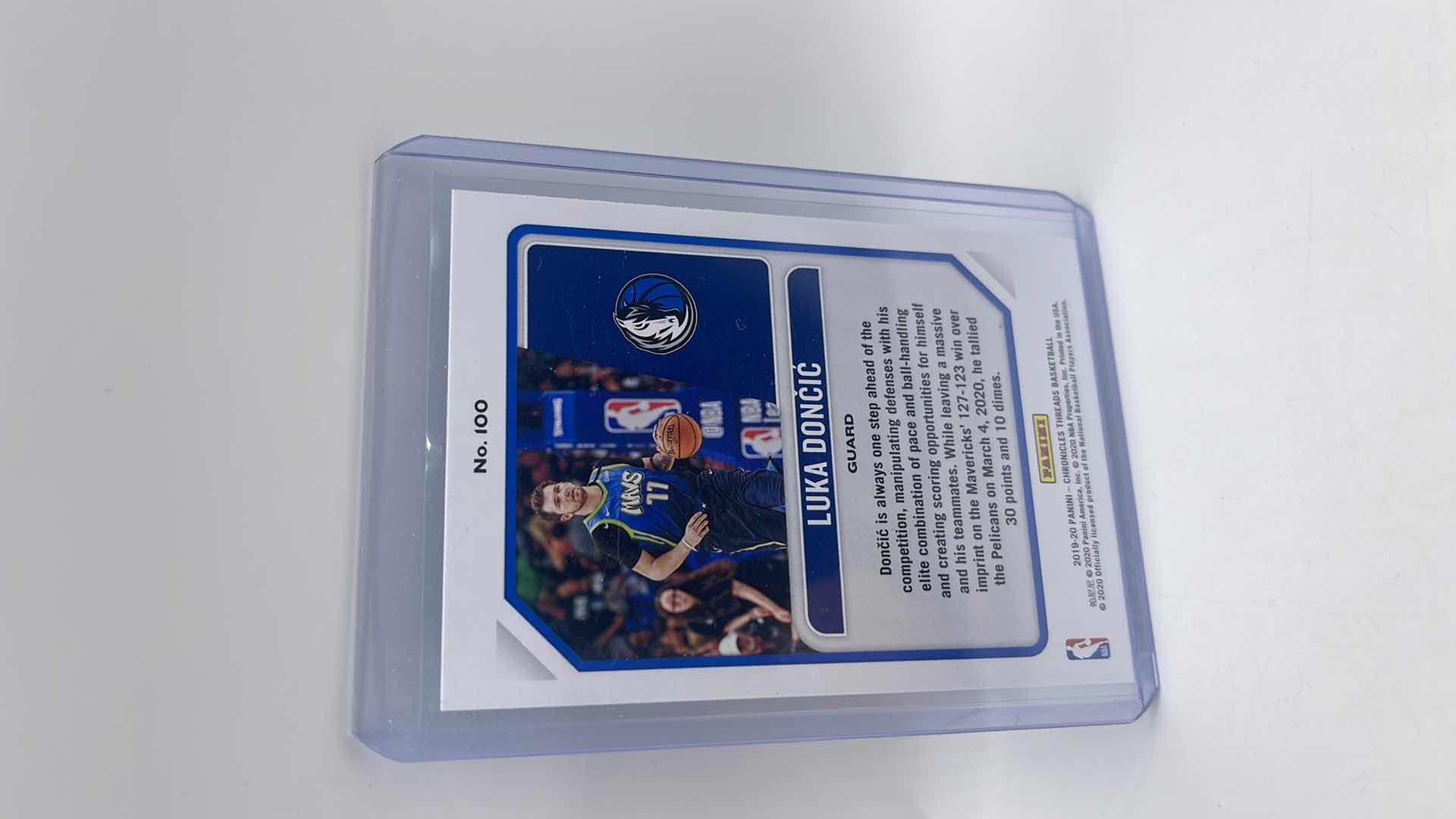 Photo 2 of 2019-20 LUKA DONCIC PANINI THREADS CARD 100