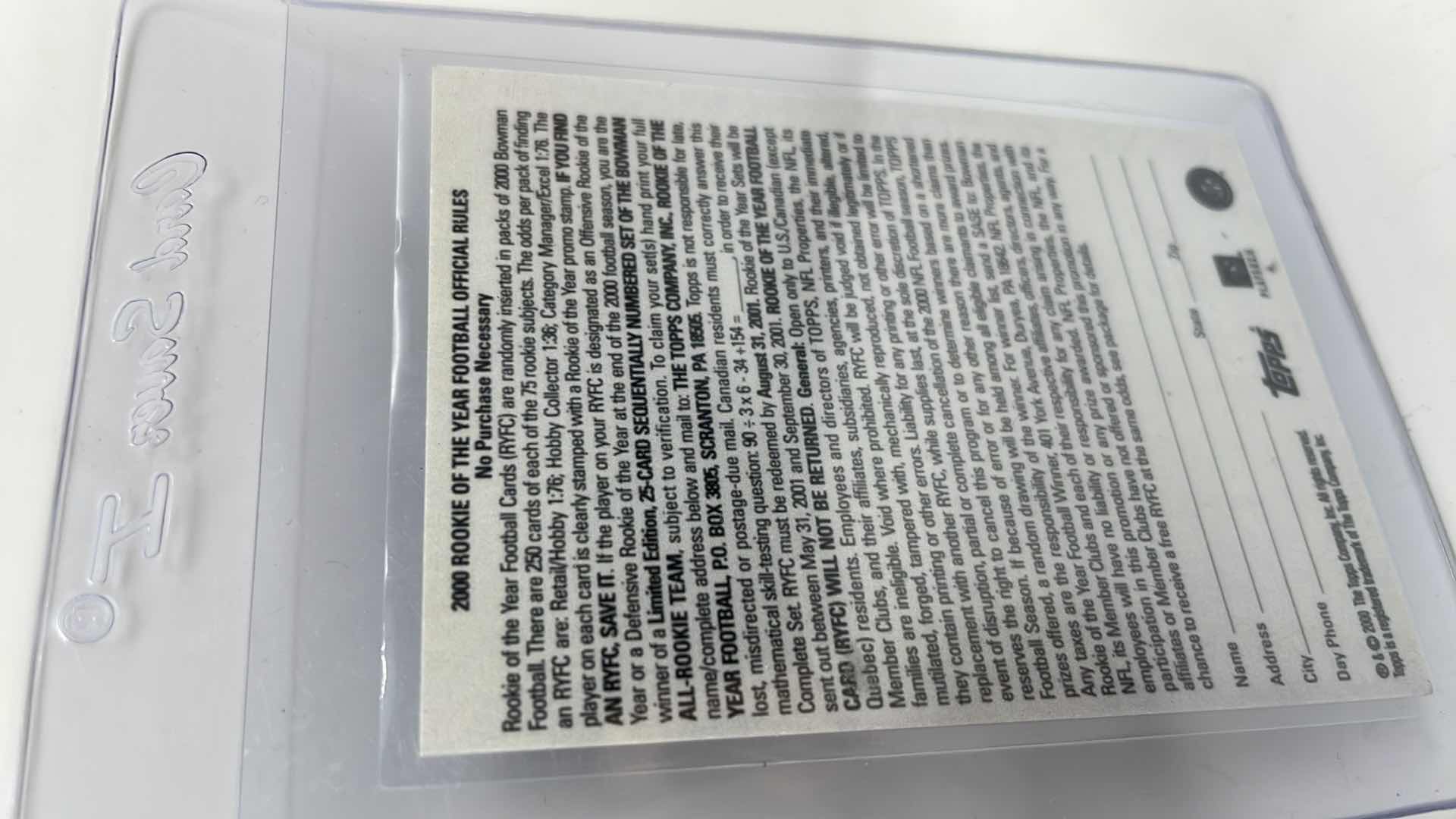 Photo 1 of 2000 TOM BRADY BOWMAN ROOKIE PROMOTION CARD 