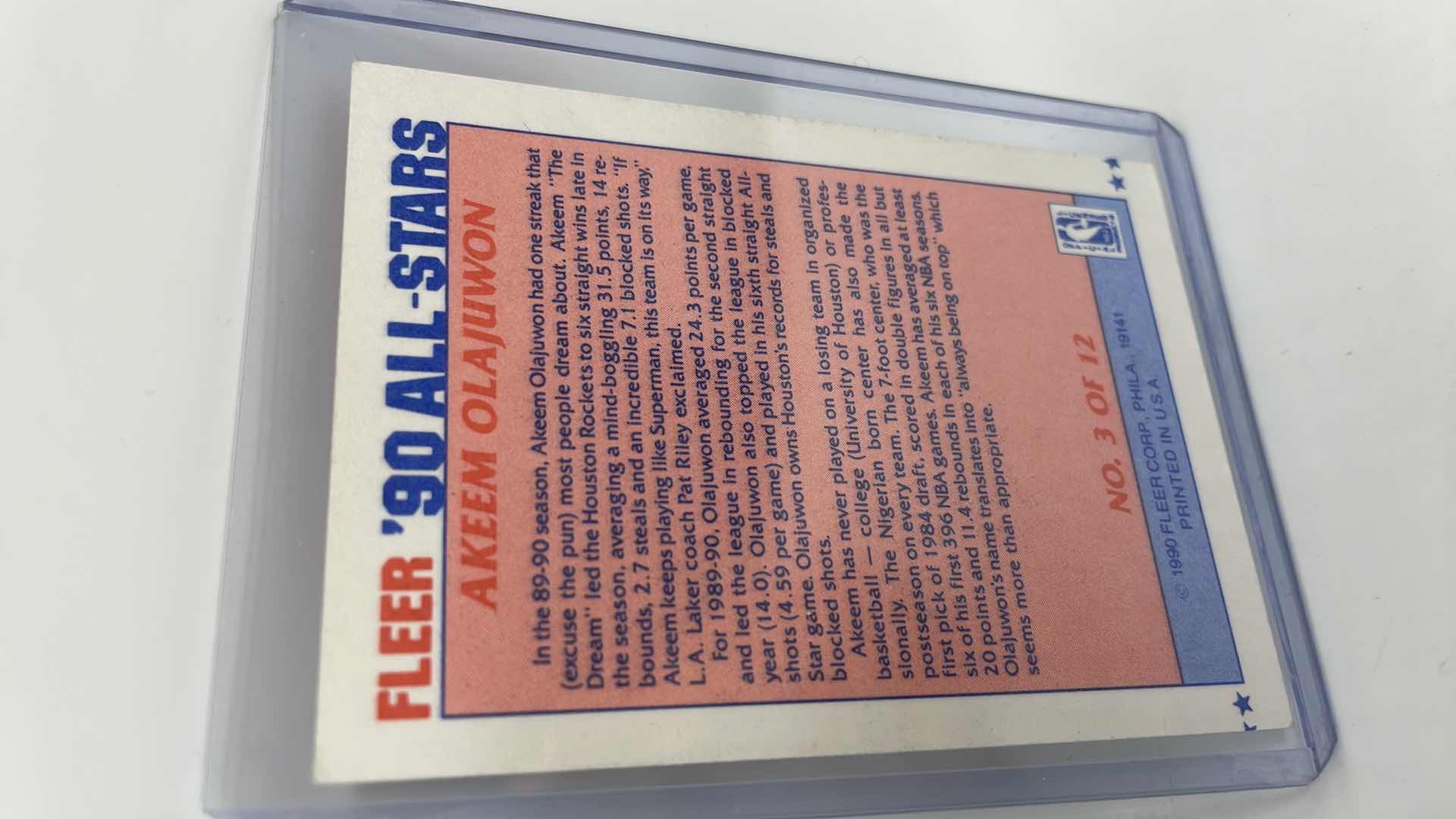 Photo 1 of 1990 AKEEM OLAJUWON FLEER CARD 3