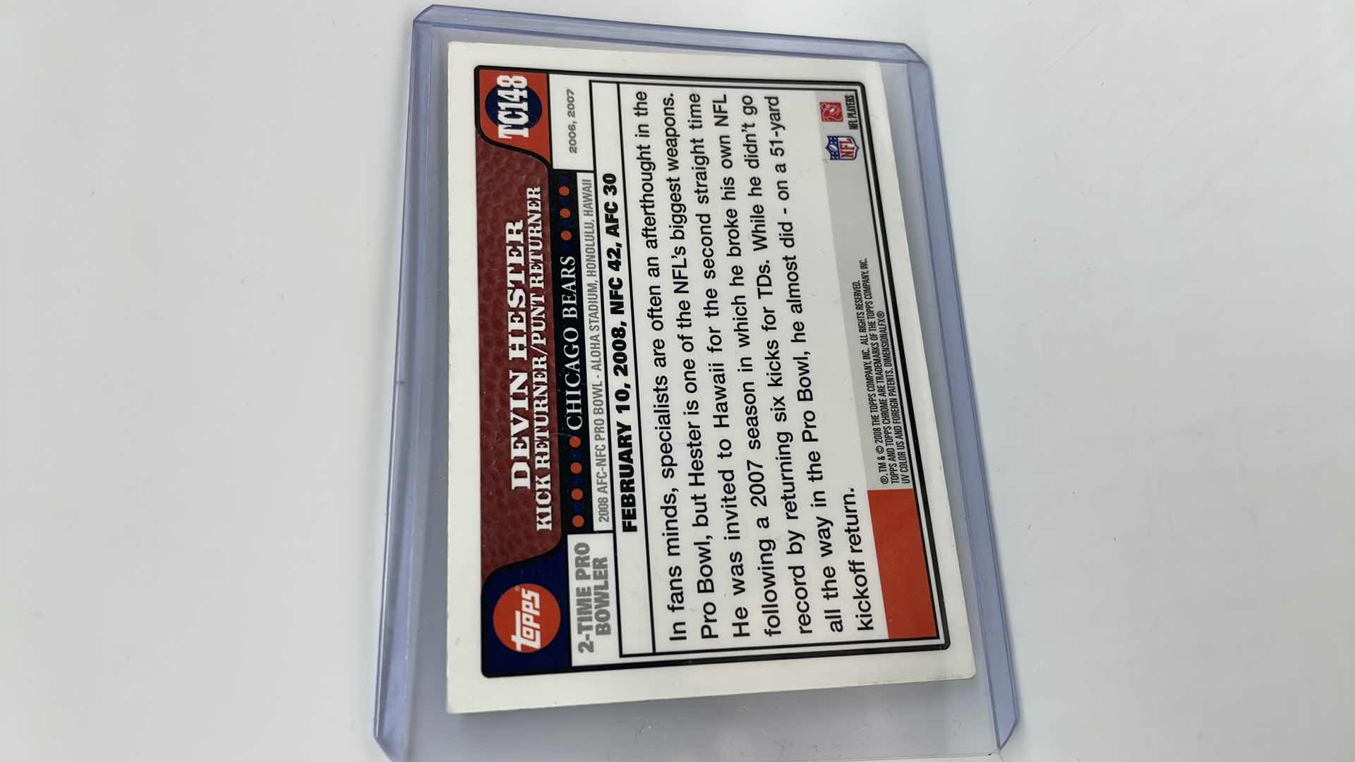 Photo 1 of 2008 DEVIN HESTER TOPPS CHROME CARD TC148