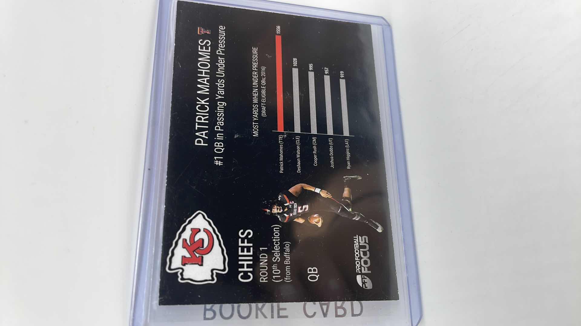 Photo 1 of 2017 PATRICK MAHOMES PRO FOCUS ROOKIE CARD 