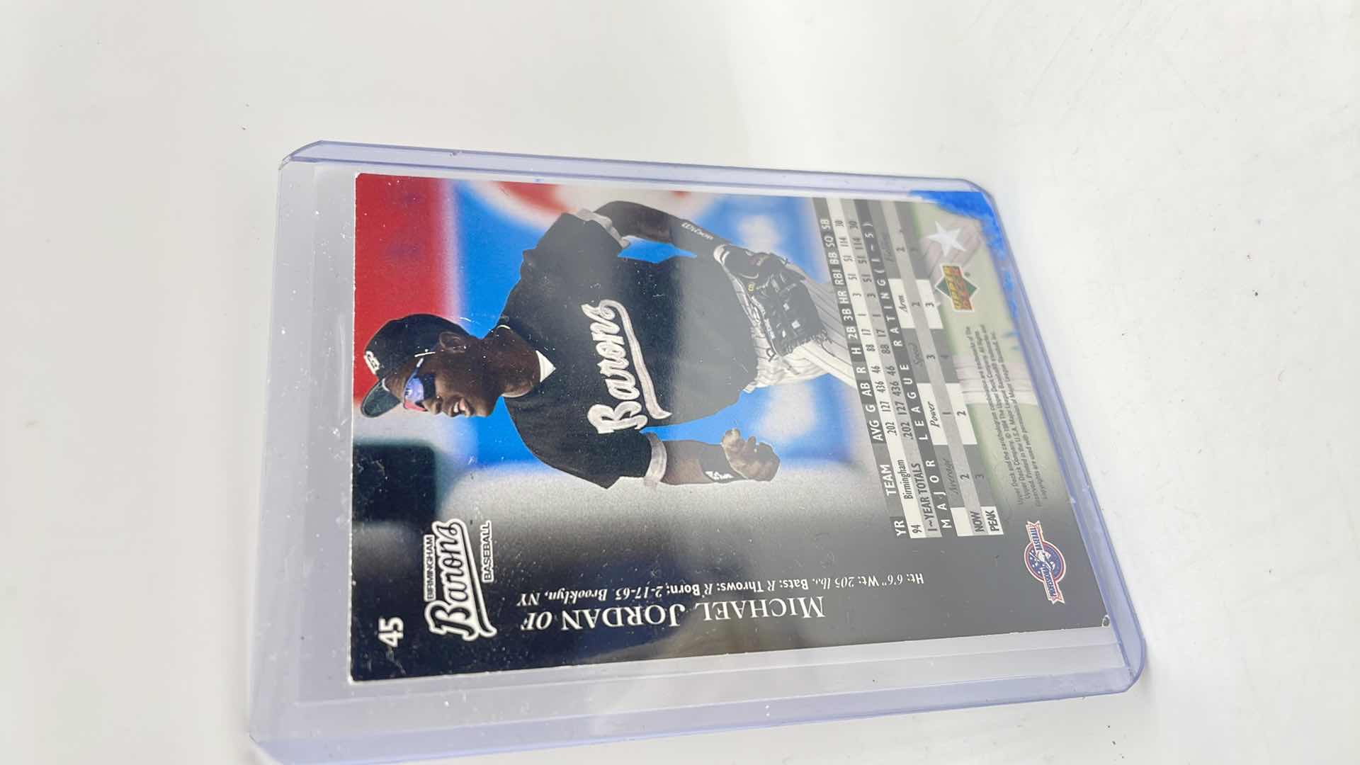 Photo 1 of 1994 MICHAEL JORDAN UPPER DECK ROOKIE BASEBALL CARD 45