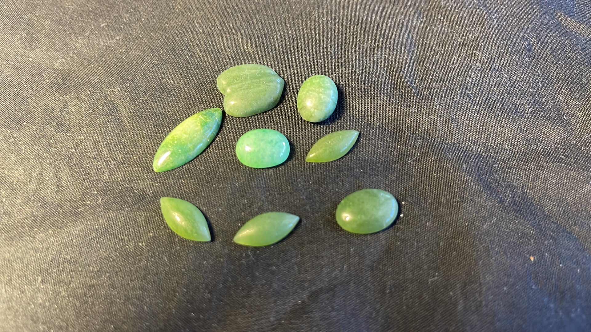 Photo 1 of 8 PC LOT OF VINTAGE GREEN OPALS