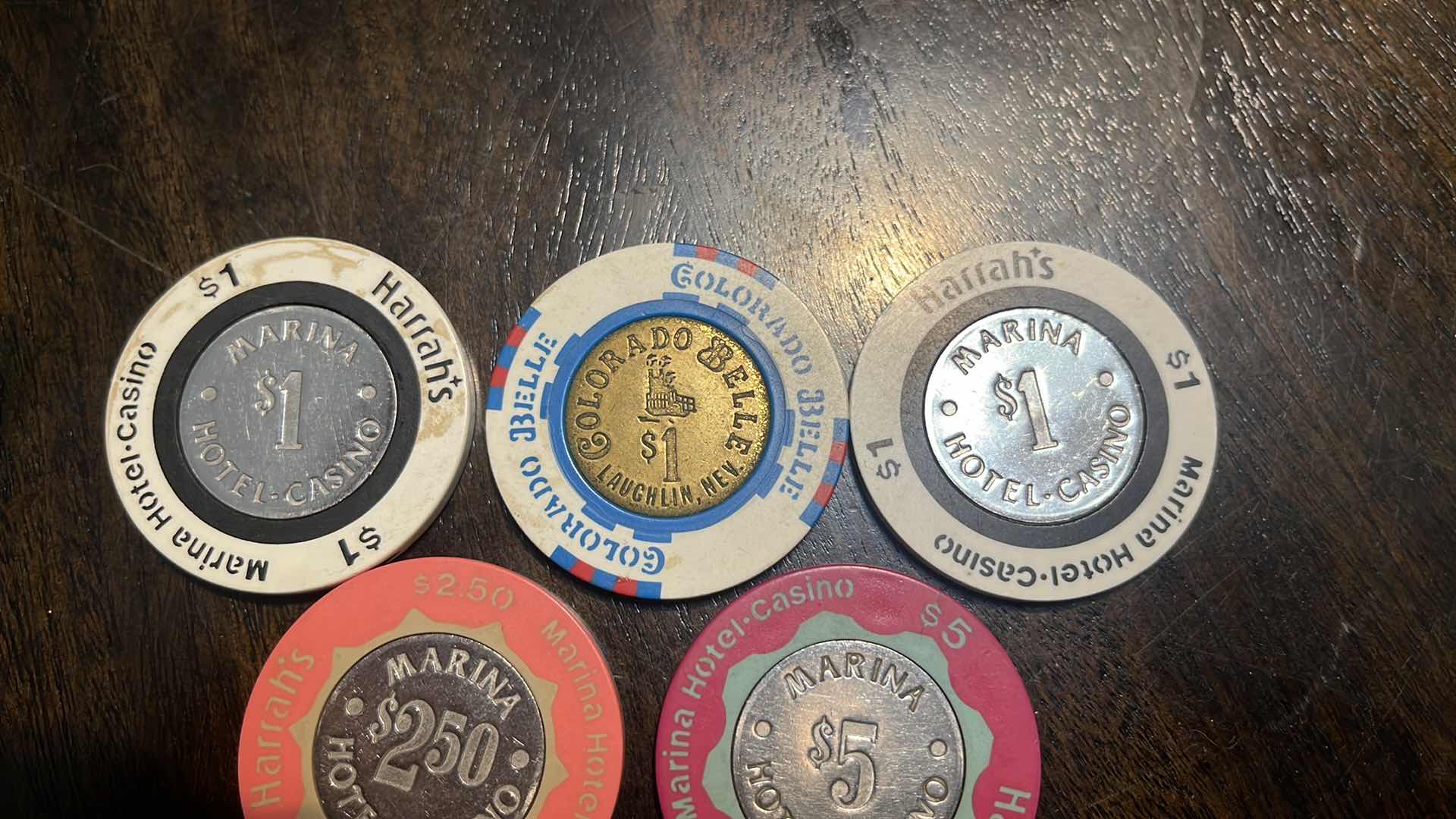 Photo 1 of (5) VINTAGE COLLECTOR’S GAMING COINS
