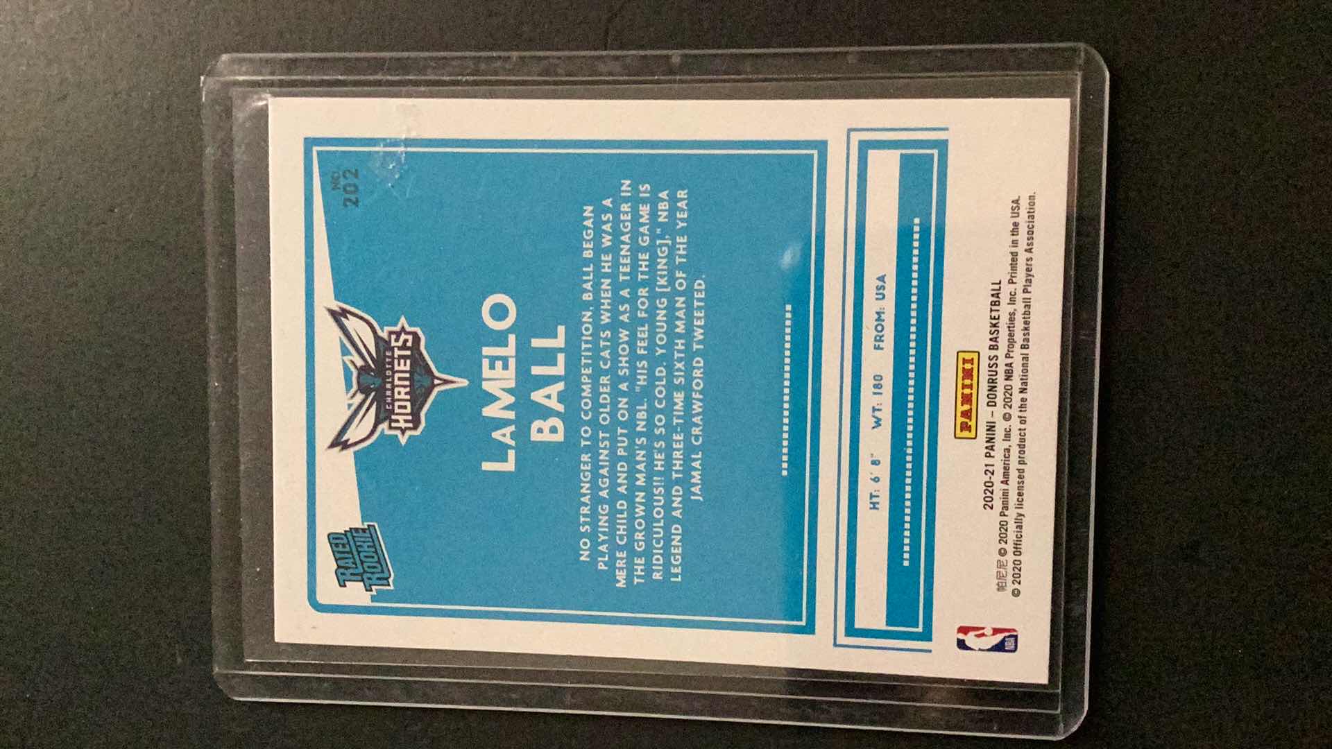 Photo 1 of 2020 PANINI LAMELO BALL ROOKIE CARD #202