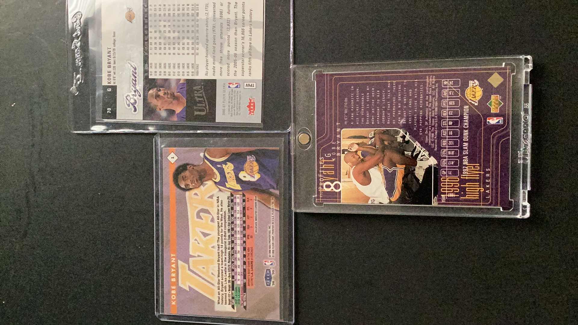 Photo 1 of 1997 SP AUTHENTIC PROFILES KOBE BRYANT AND 2 OTHER CARDS