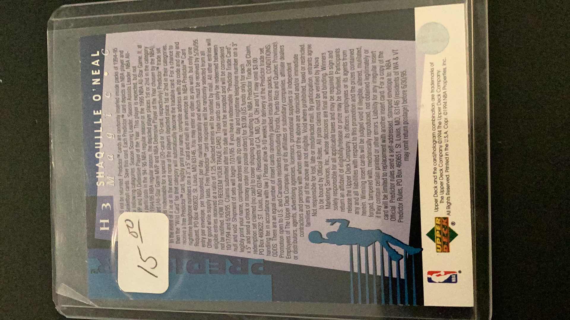 Photo 1 of 1994 UPPER DECK SHAQUILLE O’NEAL PREDICTOR ALL STAR GAME # H 3