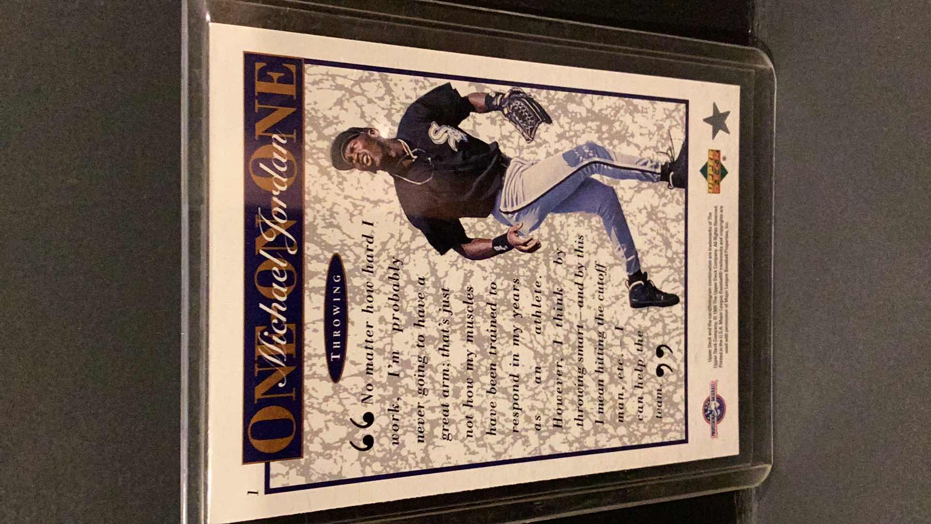 Photo 1 of 1995 UPPER DECK MICHAEL JORDAN BASEBALL CARD # 1