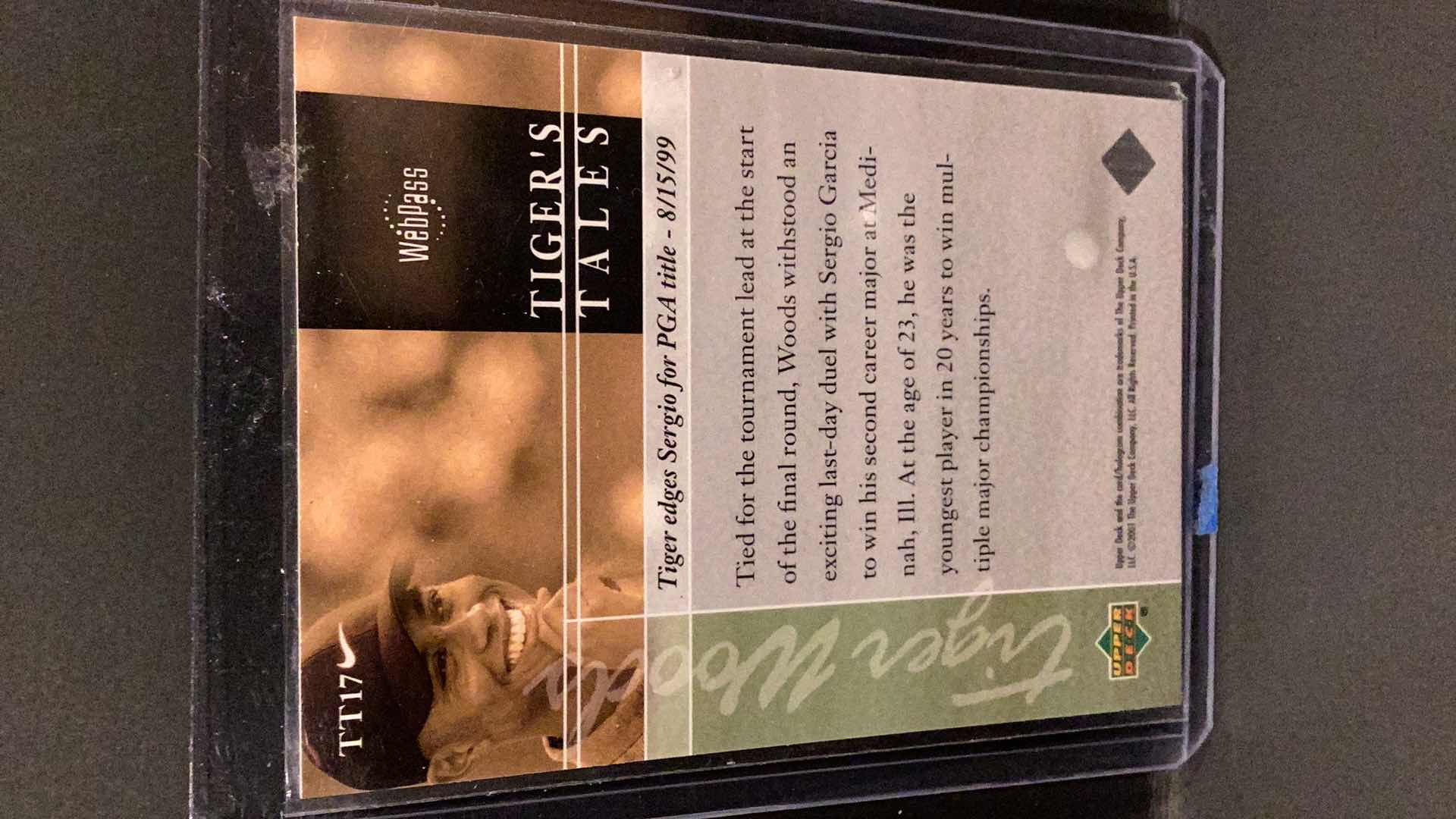 Photo 1 of 2001 UPPER DECK TIGER WOODS GOLF CARD # TT17