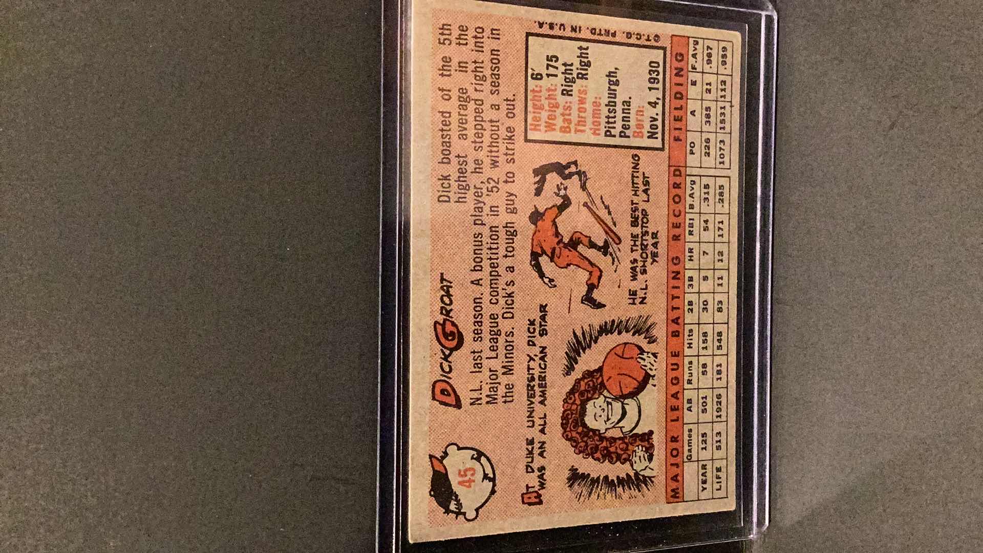 Photo 2 of 1958 TOPPS DICK GROAT