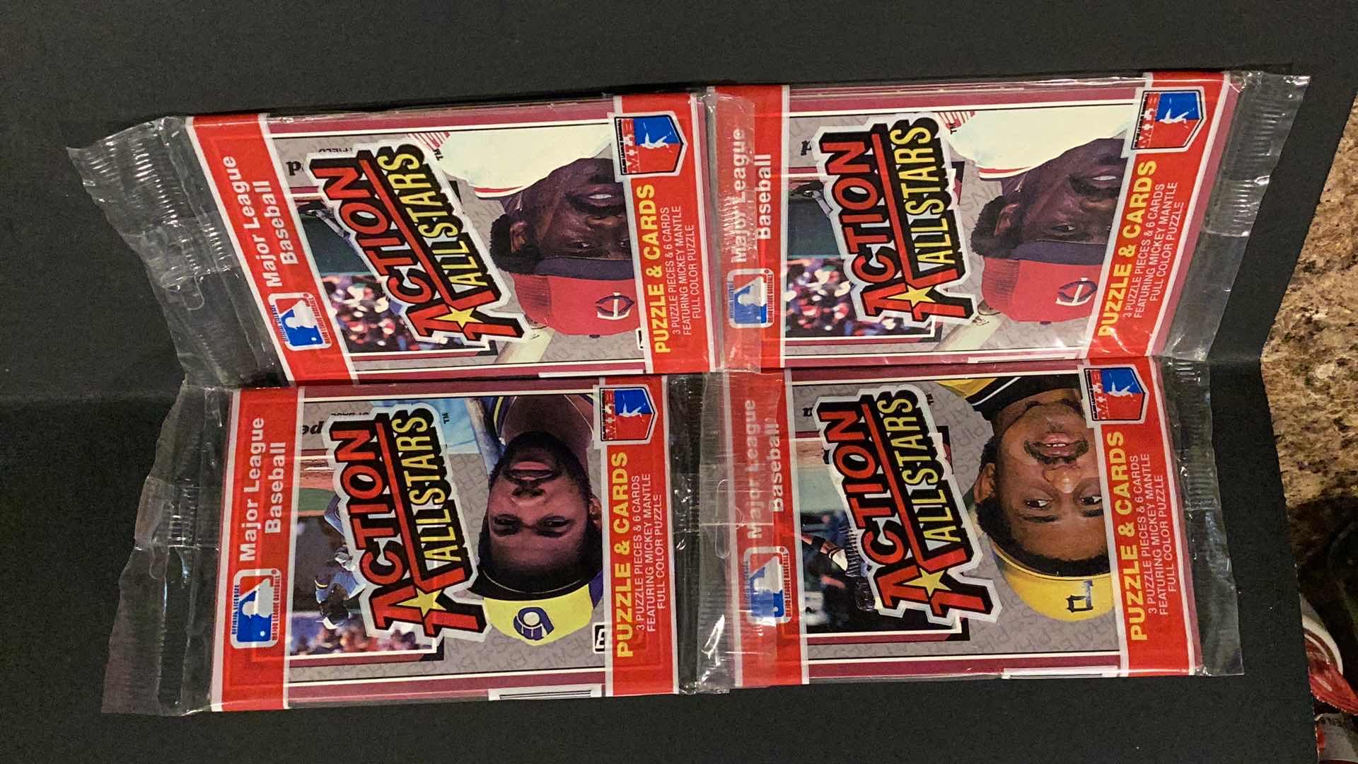 Photo 1 of LOT OF 4 1983 DONRUSS ACTION ALL STARS OVER SIZED CARDS AND PUZZLE