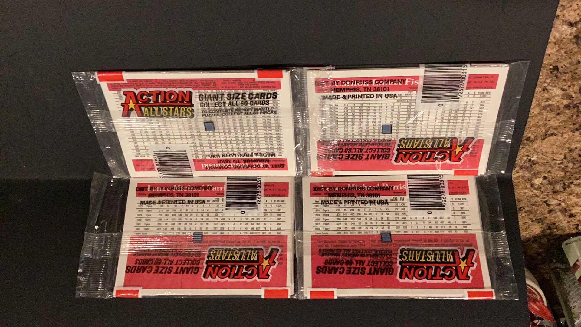 Photo 1 of LOT OF 4 1983 DONRUSS ACTION ALL STARS OVER SIZED CARDS AND PUZZLE