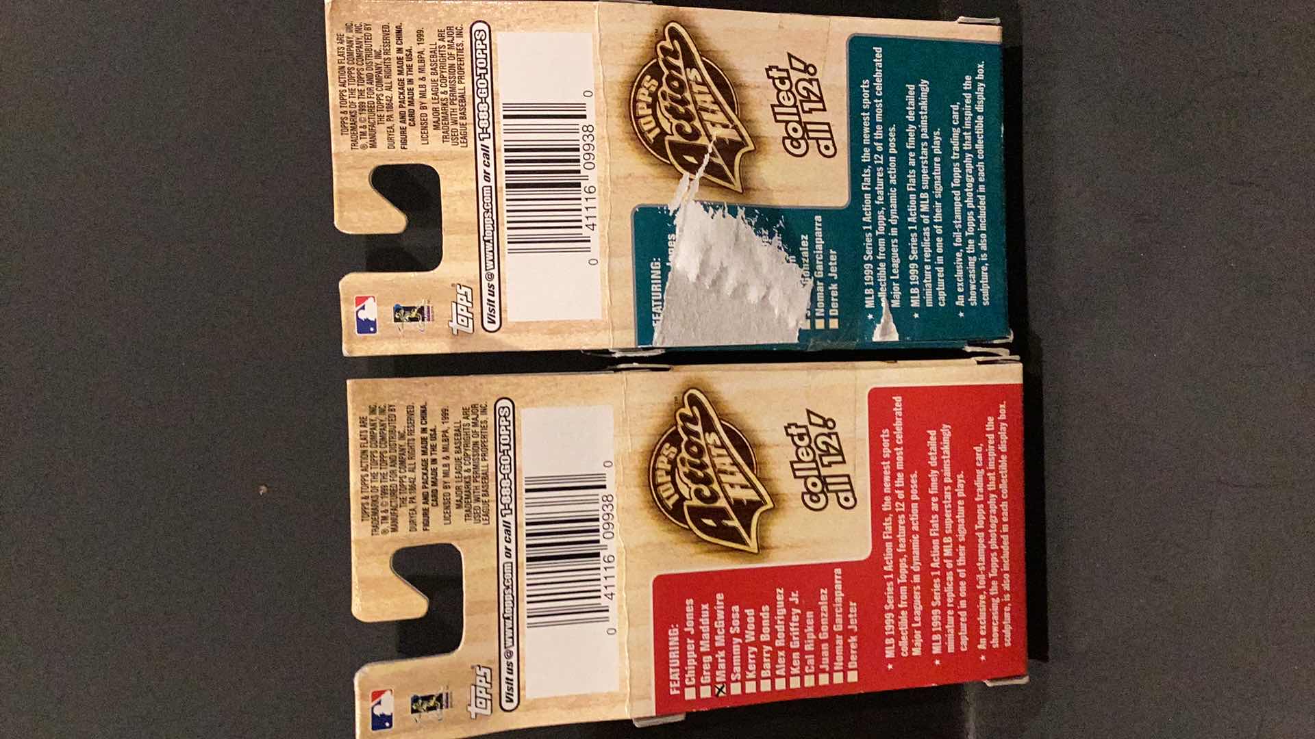 Photo 1 of 1999 TOPPS ACTION FLATS MARK MCGWIRE AND KEN GRIFFEY JR. MINI FIGURES 3” TALL