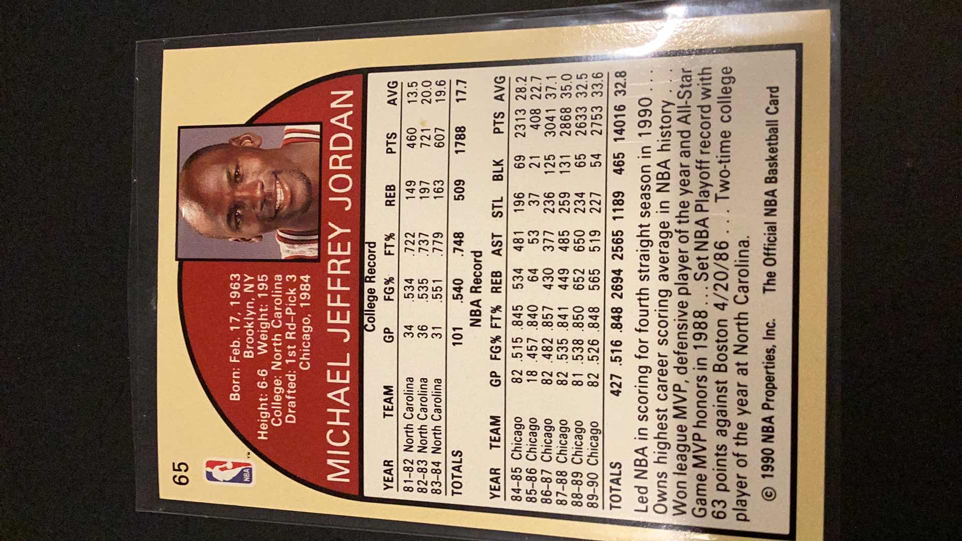 Photo 1 of 1990 NBA HOOPS MICHAEL JORDAN #65