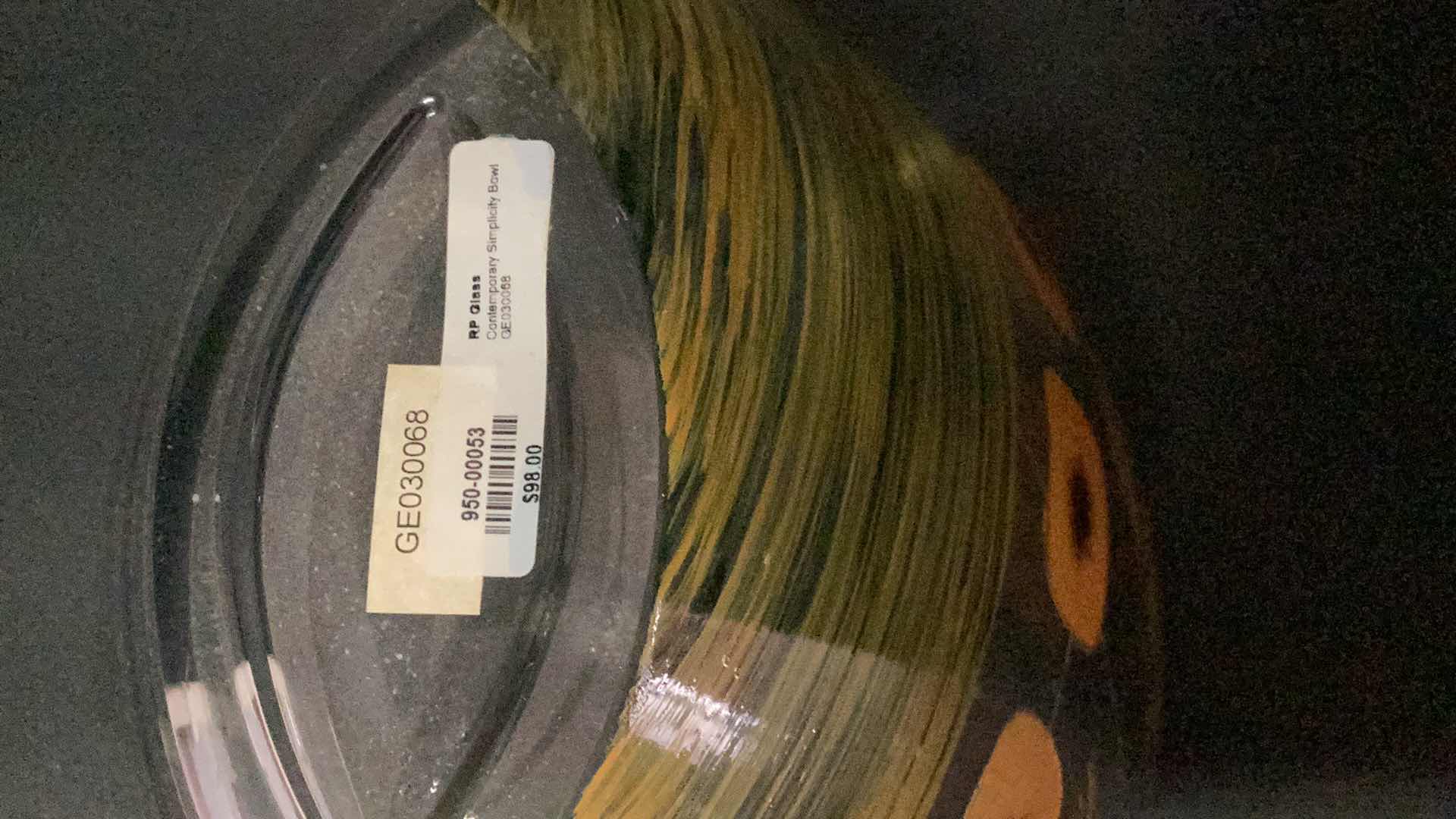 Photo 1 of R P GLASS CONTEMPORARY BOWL 12” X 9” H 11”