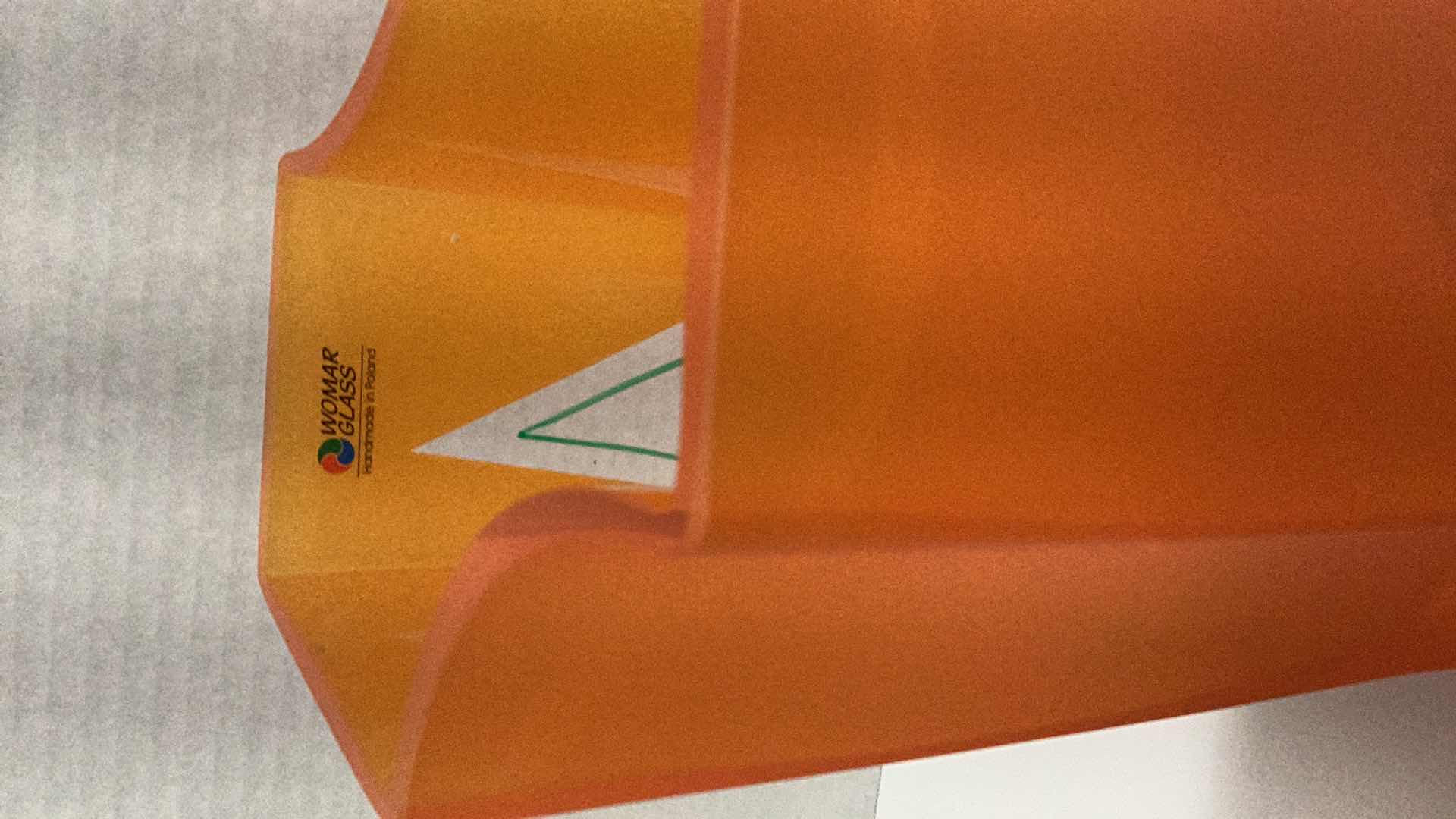 Photo 1 of WOMAR GLASS VASE HANDMADE IN POLAND 6” X  H 10 1/2”