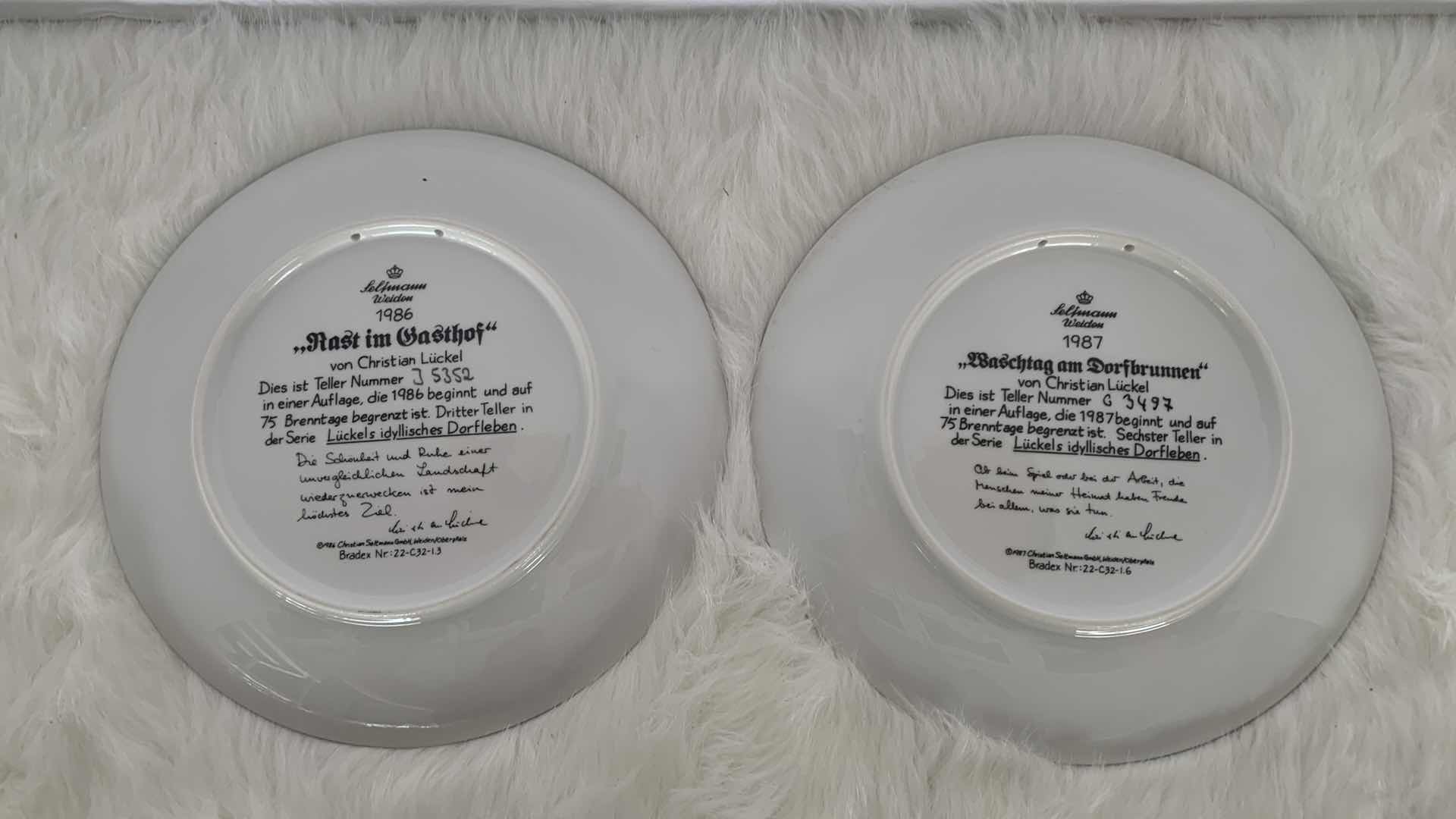 Photo 1 of TWO SIGNED AND NUMBERED w COA CHRISTIAN SELTMANN, ARTIST CHRISTIAN LUCKEL PLATES