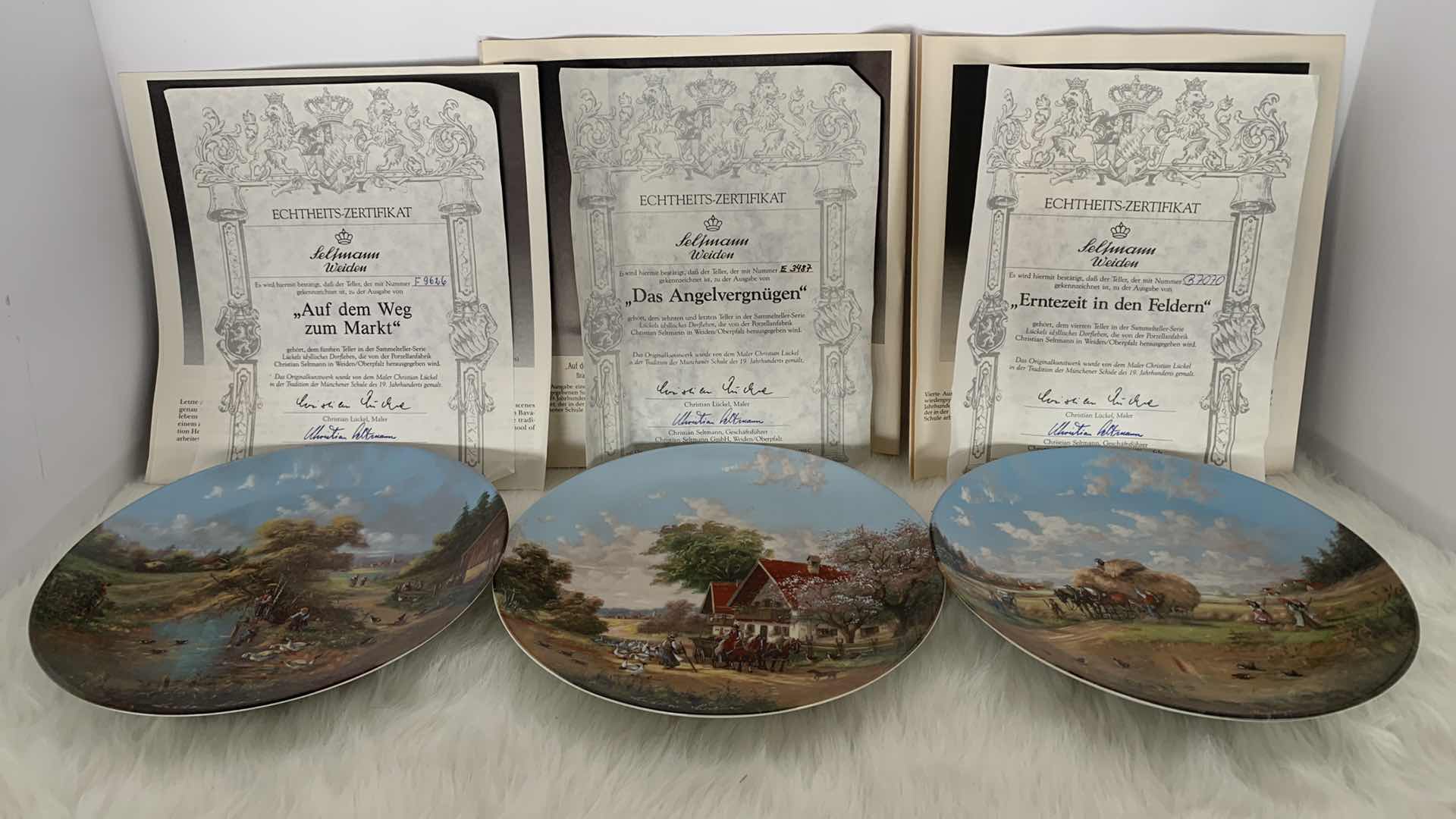 Photo 1 of THREE SIGNED AND NUMBERED w COA CHRISTIAN SELTMANN, ARTIST CHRISTIAN LUCKEL PLATES