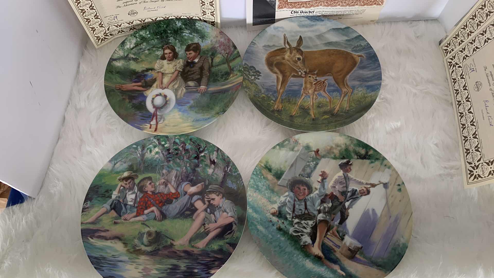 Photo 1 of 4- COLLECTIBLE KNOWLES LIMITED EDITION NUMBERED PLATES W COA AND BOXES