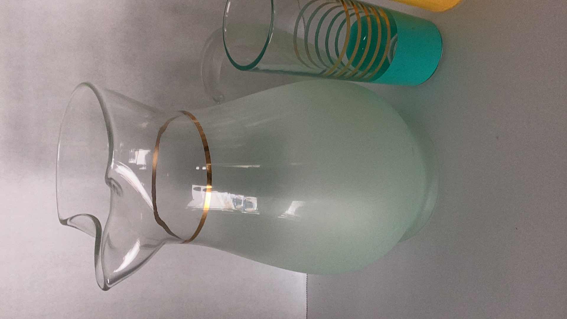 Photo 1 of GLASS PITCHER AND 4 GLASSES