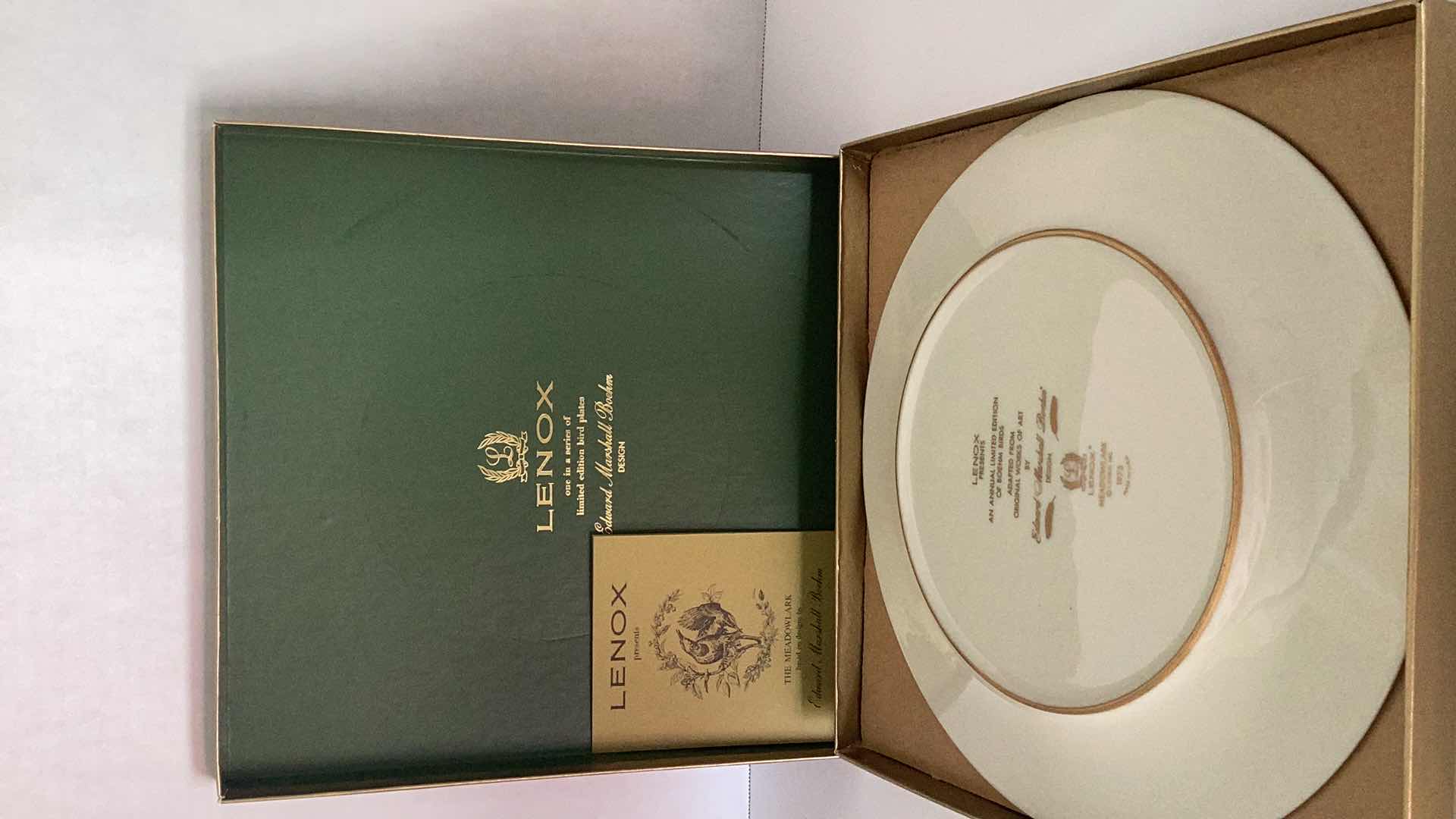 Photo 1 of LENOX “THE MEADOWLARK” 1973 COLLECTIBLE PLATE