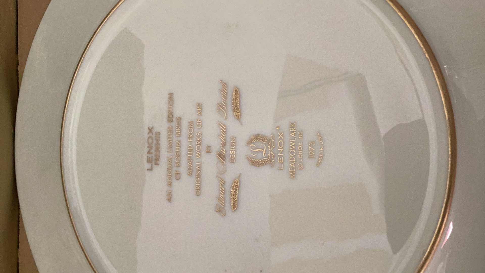 Photo 1 of LENOX “THE MEADOWLARK” 1973 COLLECTIBLE PLATE