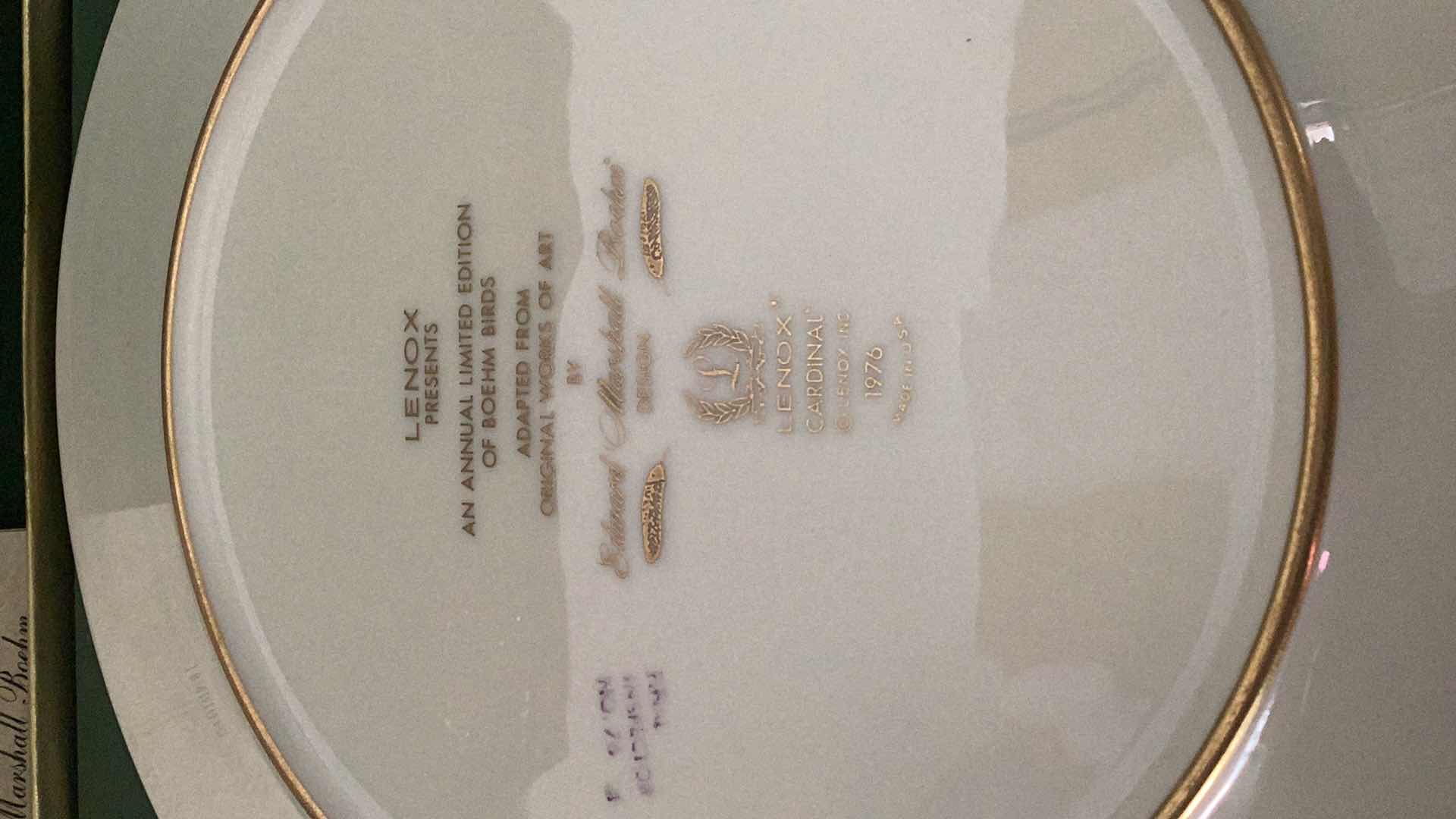 Photo 1 of LENOX “CARDINAL” 1976 COLLECTIBLE PLATE