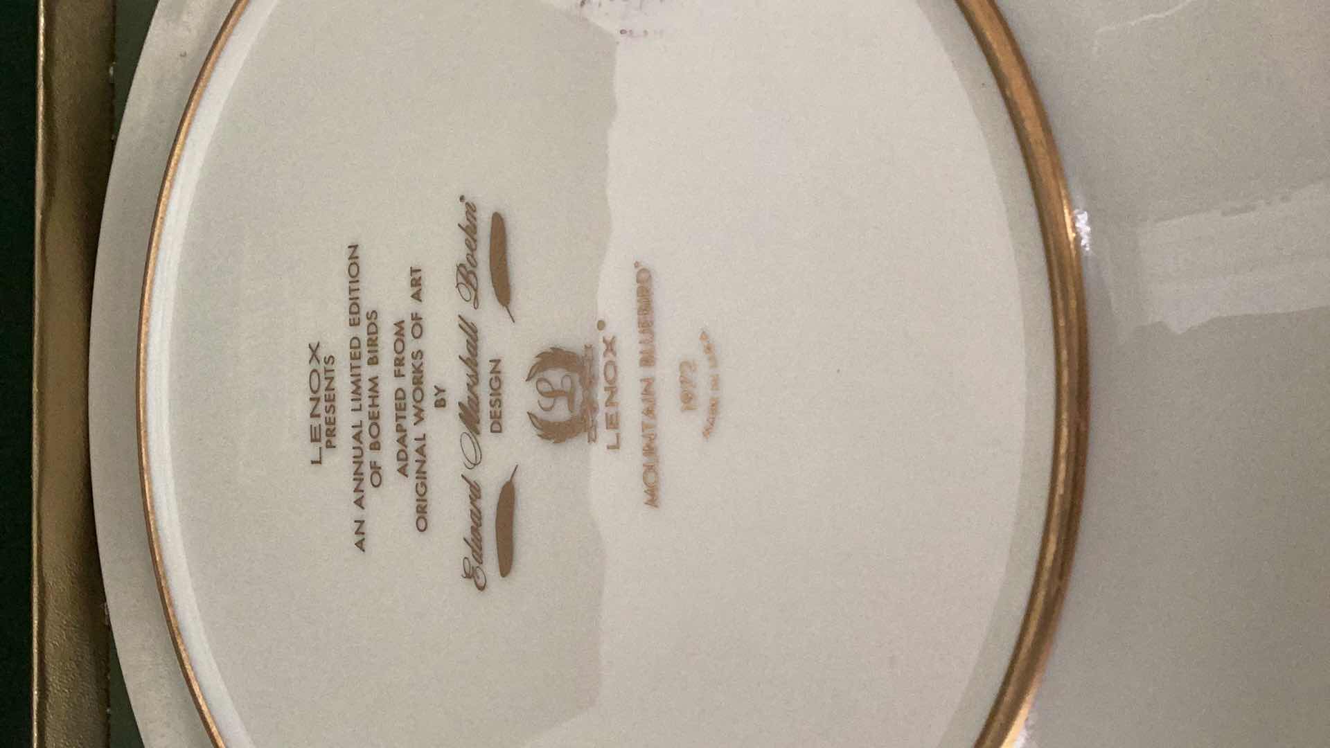 Photo 1 of LENOX “MOUNTAIN BLUEBIRDS” 1972 COLLECTIBLE PLATES