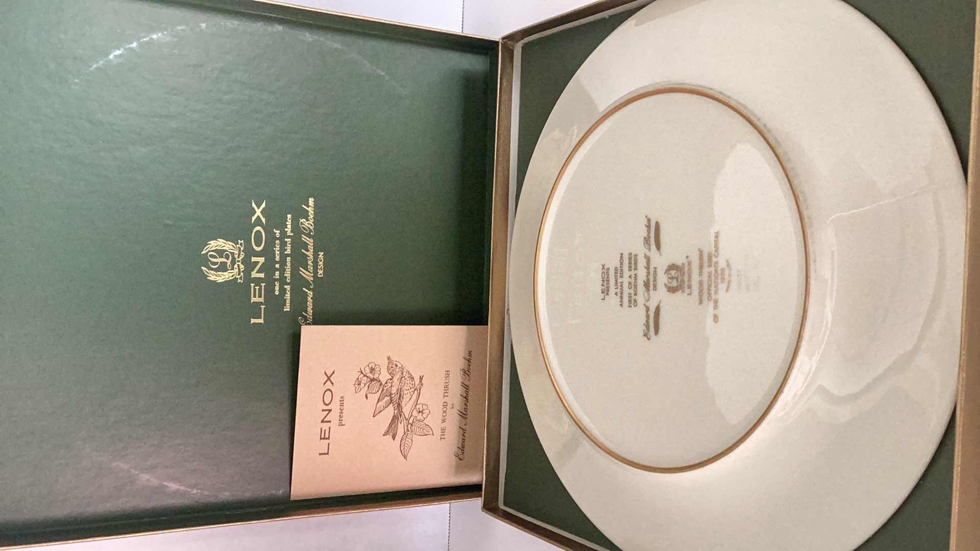 Photo 1 of LENOX “THE WOOD THRUSH” 1970 COLLECTIBLE PLATE