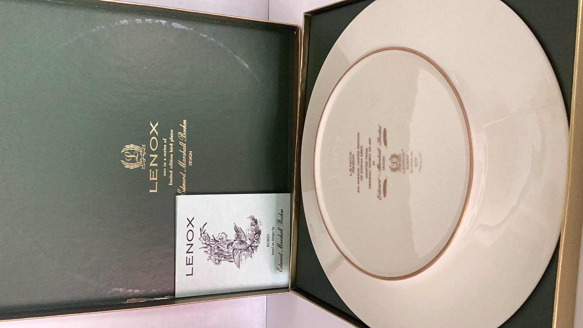 Photo 1 of LENOX “ROBIN” 1977 COLLECTIBLE PLATES