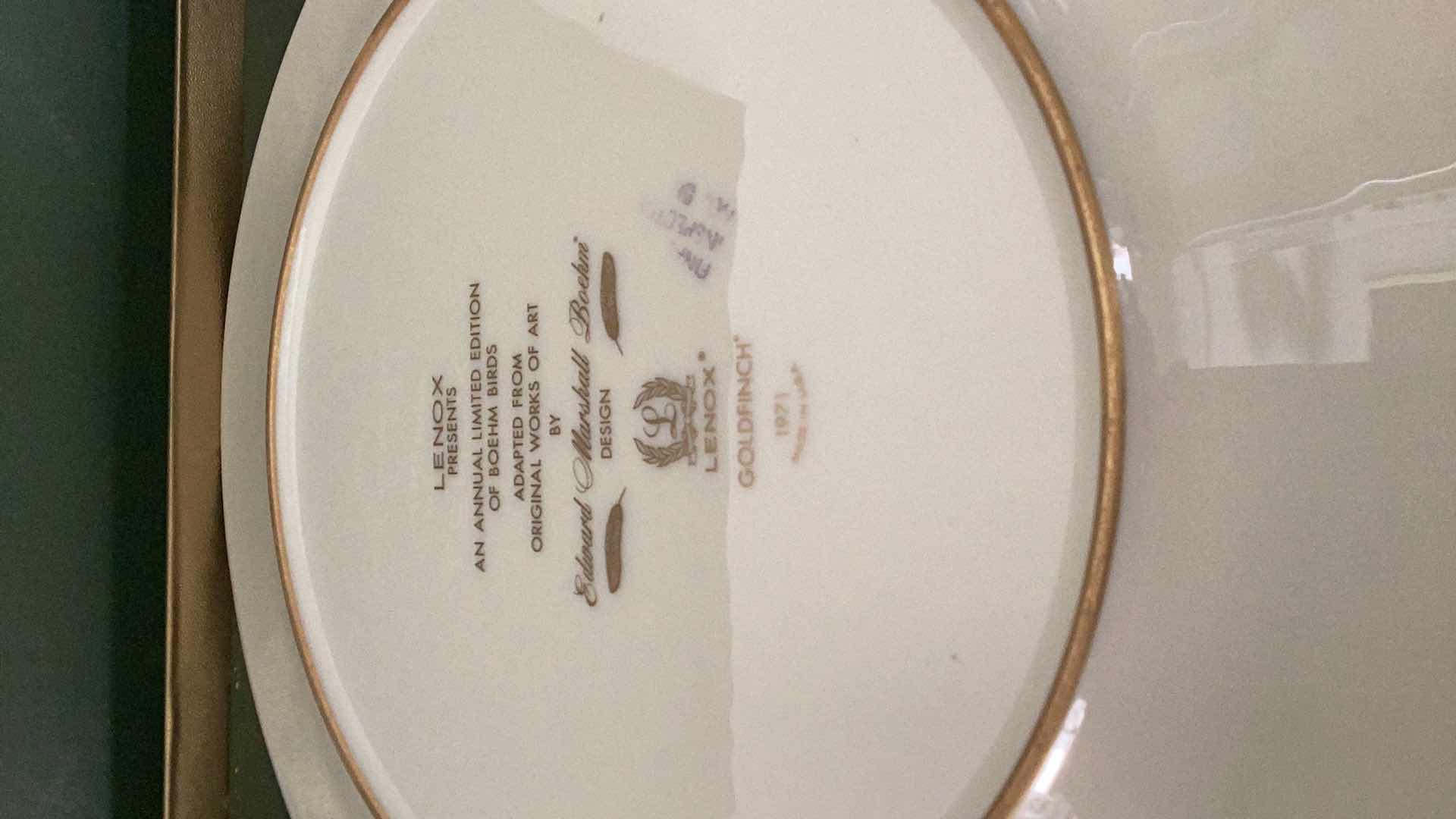 Photo 1 of LENOX “THE GOLDFINCH” 1971 COLLECTIBLE PLATE