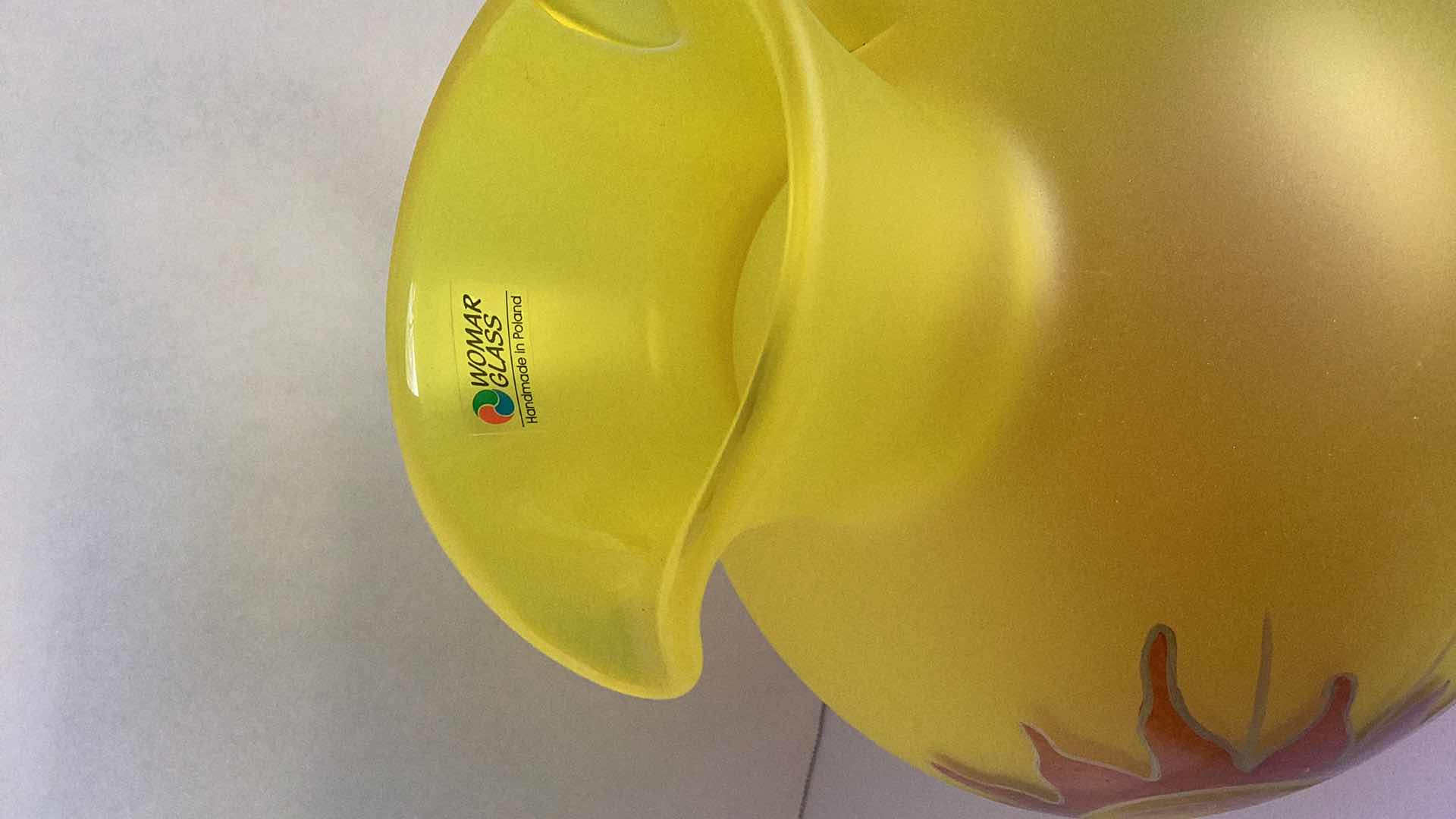 Photo 2 of WOMAR GLASS “CALIFORNIA SUNRISE PITCHER” 11” TALL