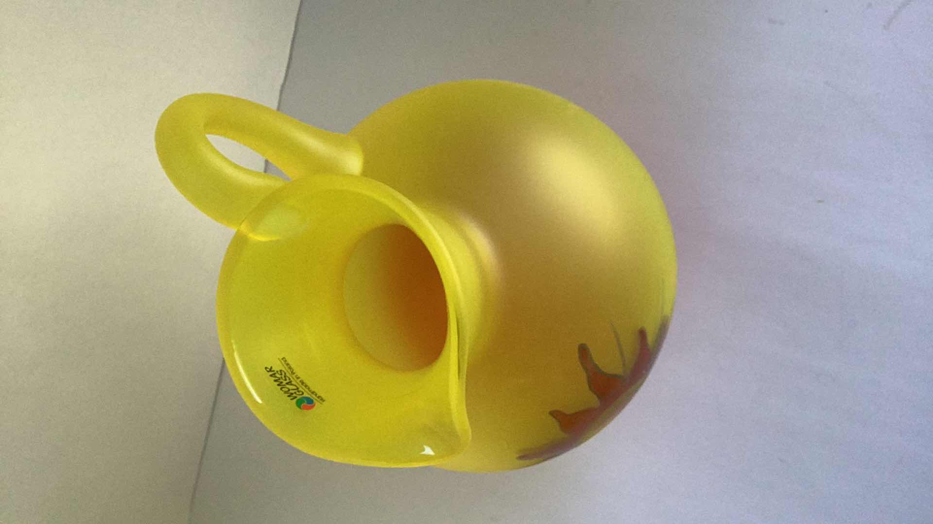 Photo 1 of WOMAR GLASS “CALIFORNIA SUNRISE PITCHER” 11” TALL