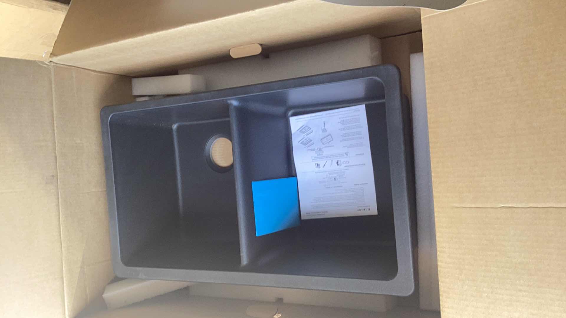 View 1 of LARGE ELKAY QUARTZ DROP IN KITCHEN SINK STIIL IN BOX $450
