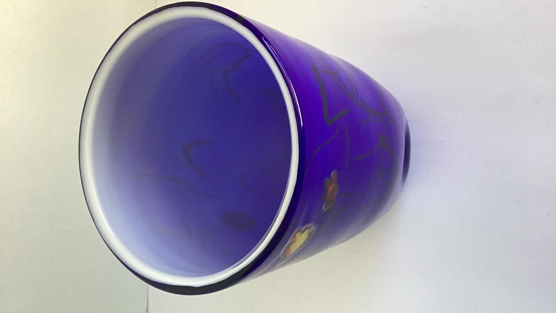 Photo 1 of RP GLASS EASTERN COBALT EXPRESSIONS VASE 10” TALL