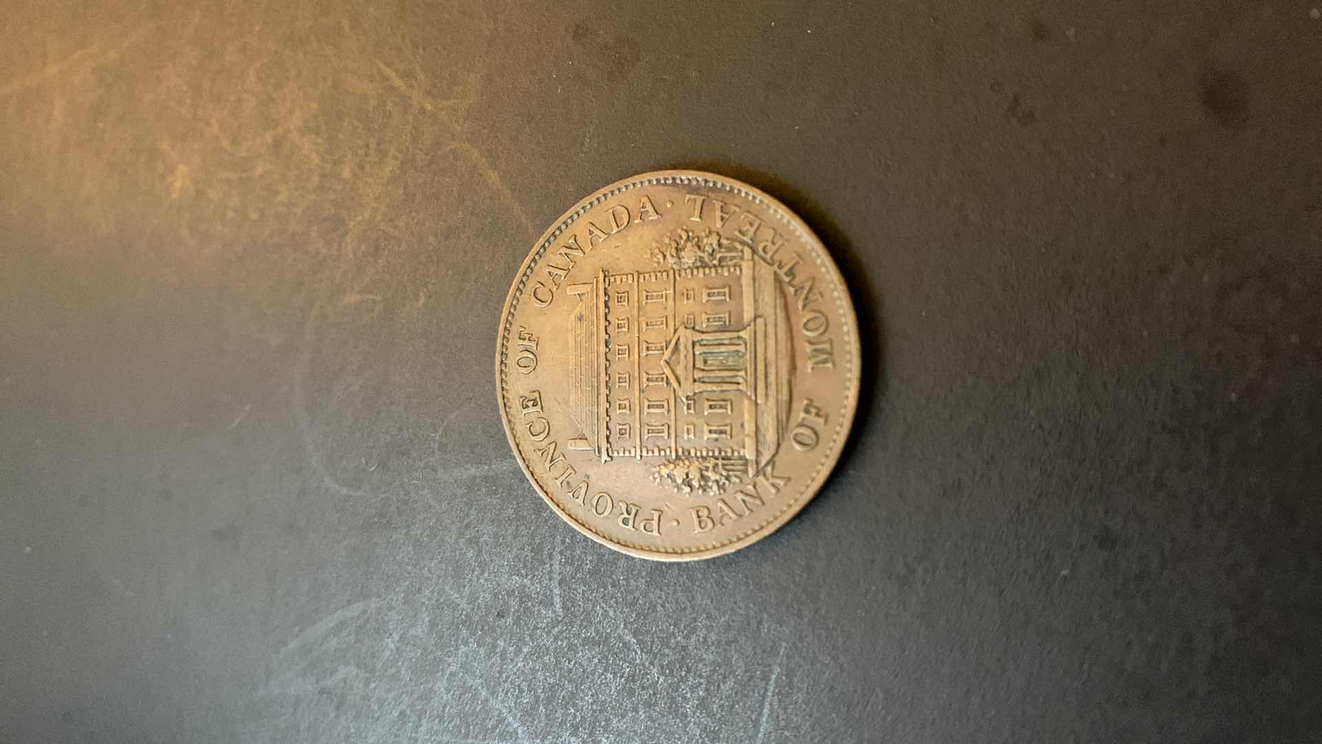 Photo 1 of 1844 BANK OF MONTREAL 1/2 PENNY