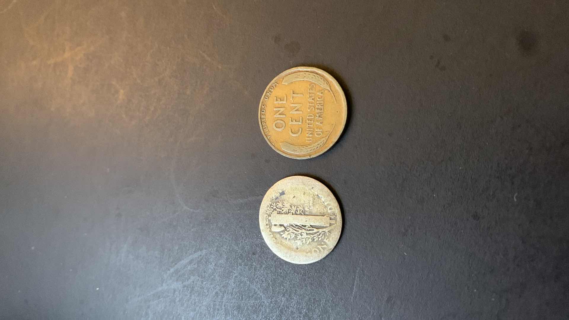 Photo 1 of 1910 UNITED STATES PENNY & 1917 UNITED STATES DIME