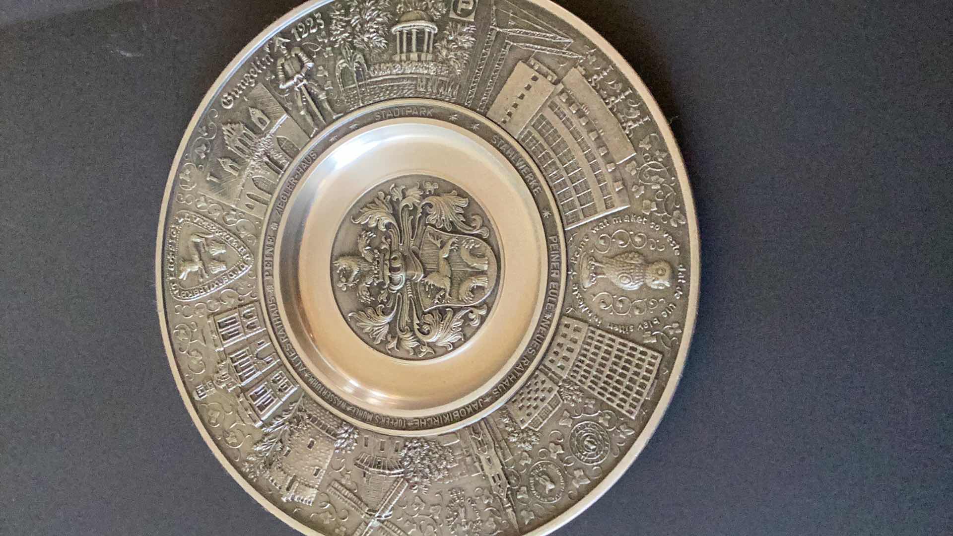 Photo 1 of 2 METAL GERMAN INSPIRED PLATES LARGEST 11” WIDE