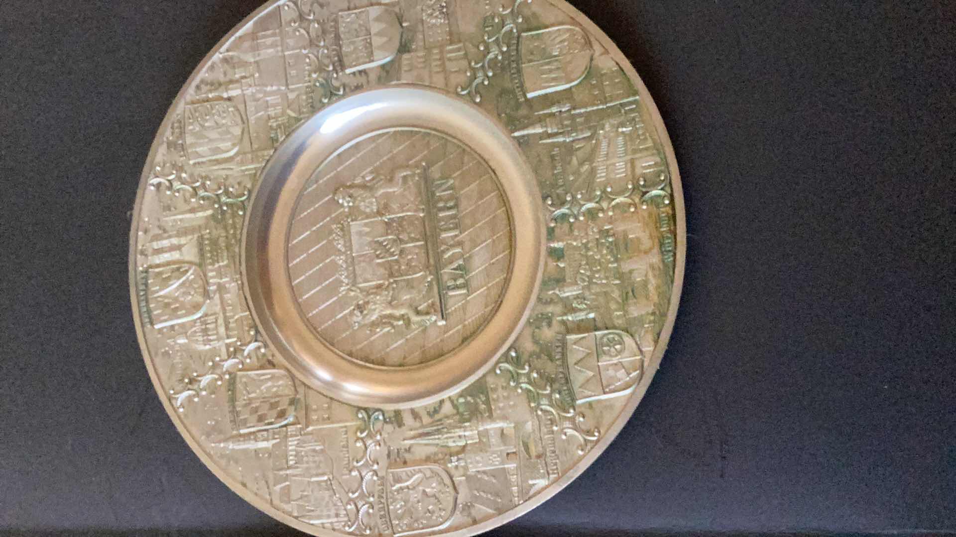Photo 1 of 2 METAL GERMAN INSPIRED PLATES LARGEST 11” WIDE