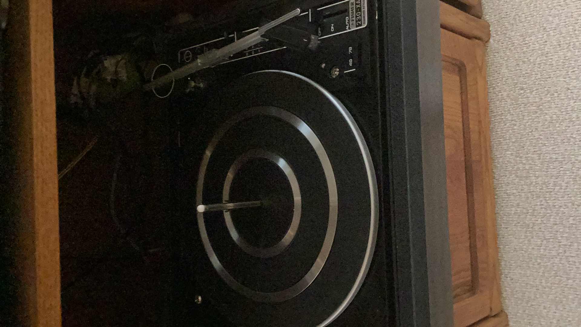 Photo 1 of VINTAGE FISHER RECORD PLAYER, POWERS ON