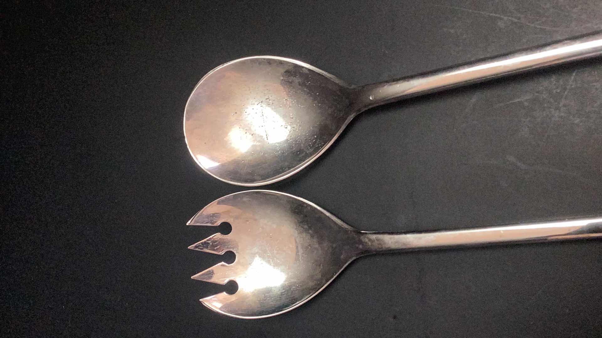 Photo 1 of SILVERPLATES SALAD SERVING SPOONS MADE IN ITALY
