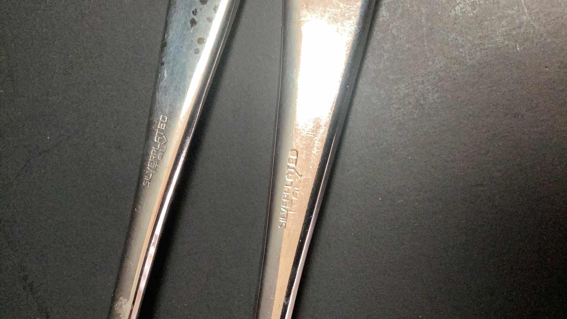 Photo 1 of SILVERPLATES SALAD SERVING SPOONS MADE IN ITALY