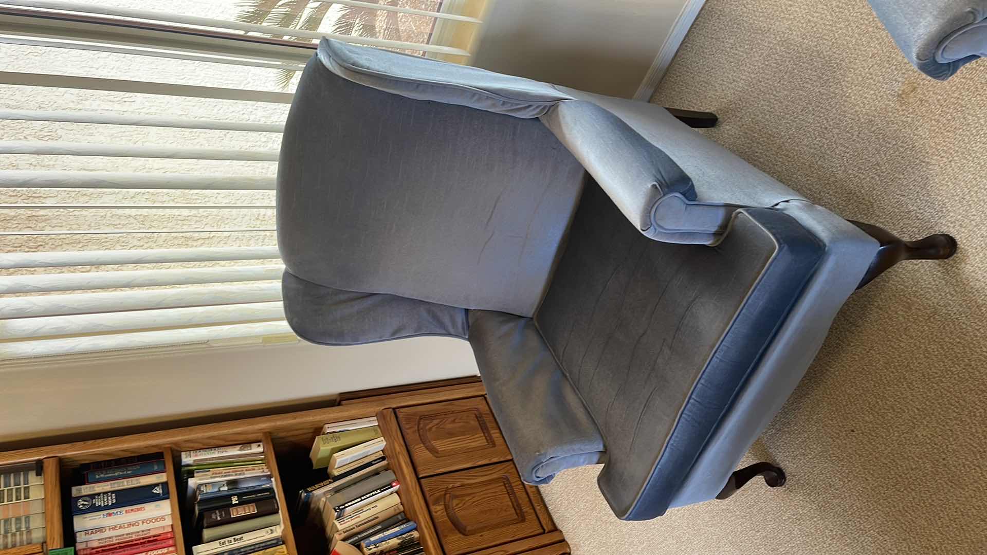 Photo 1 of VINTAGE WOOD BASE ACCENT CHAIR W ODOMAN (MATCHING CHAIR SOLD SEPARATELY)