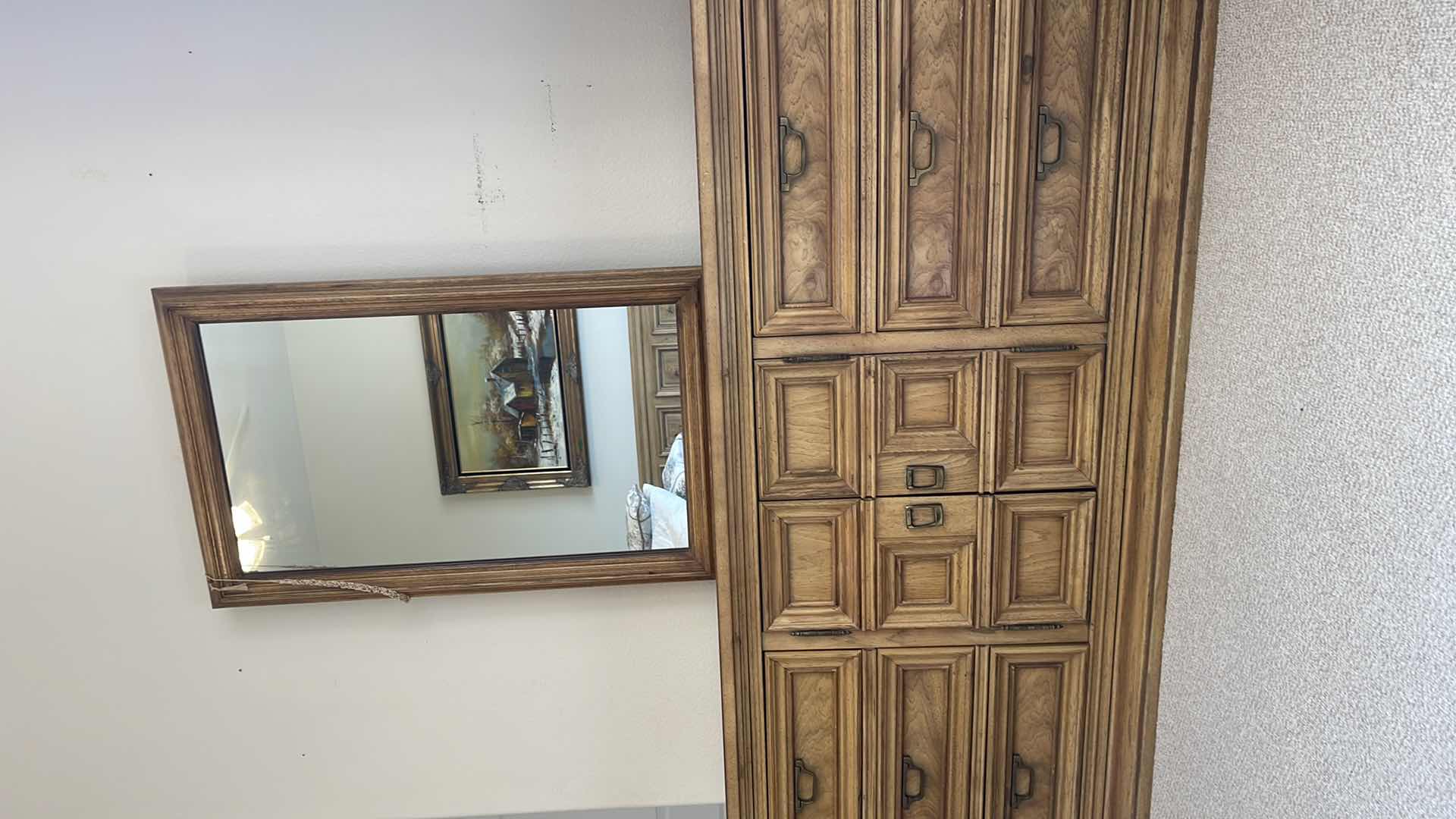 Photo 1 of HIBRITTEN WOOD 9 DRAWER DRESSER W MIRROR 76” X 20” H31” (MATCHING BEDROOM FURNITURE SOLD SEPARATELY)