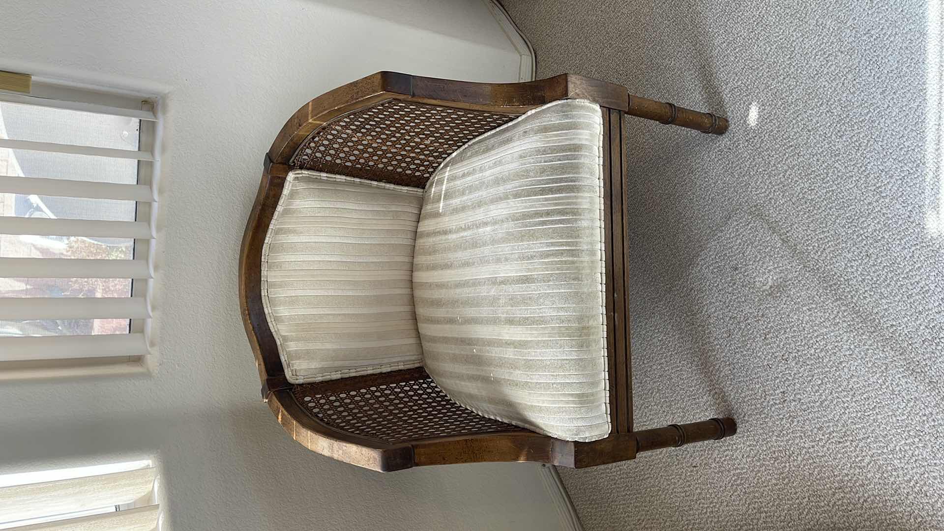 Photo 1 of WOOD BASE ACCENT CHAIR W CLOTH SEAT