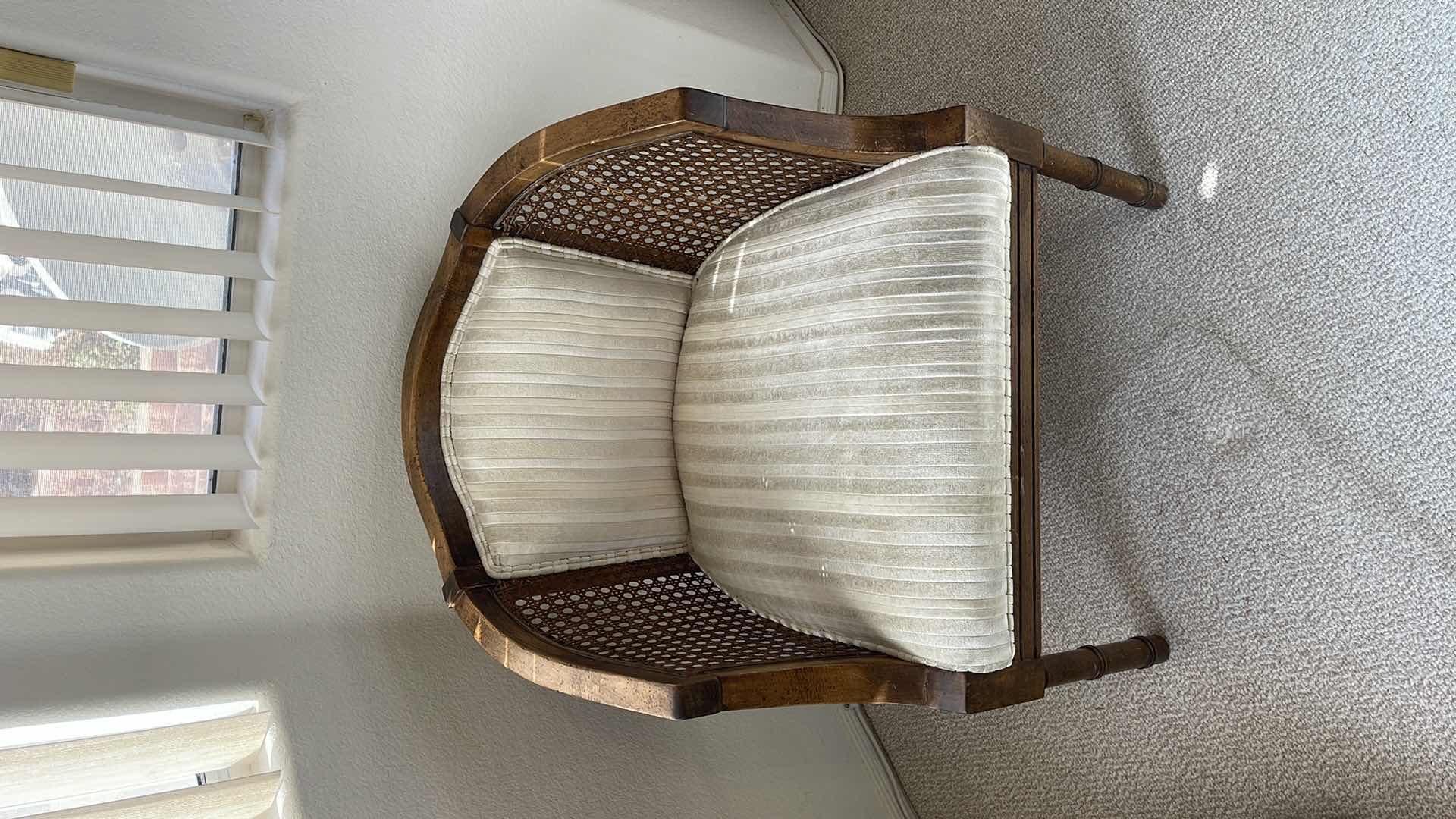 Photo 1 of WOOD BASE ACCENT CHAIR W CLOTH SEAT