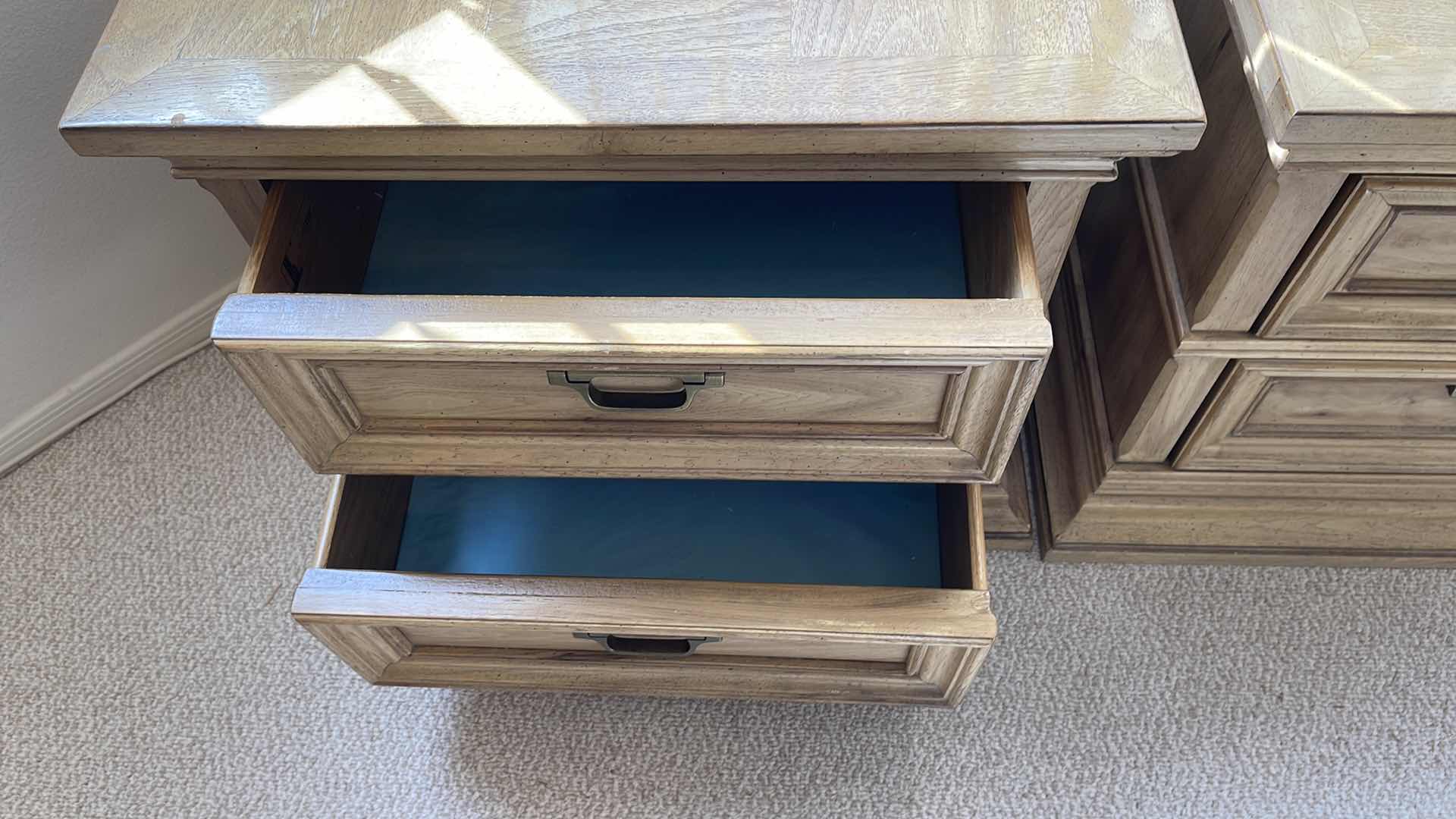 Photo 1 of 2 HIBRITTEN WOOD NIGHT STANDS 27” X 17” H23” (MATCHING BEDROOM SET SOLD SEPARATELY)