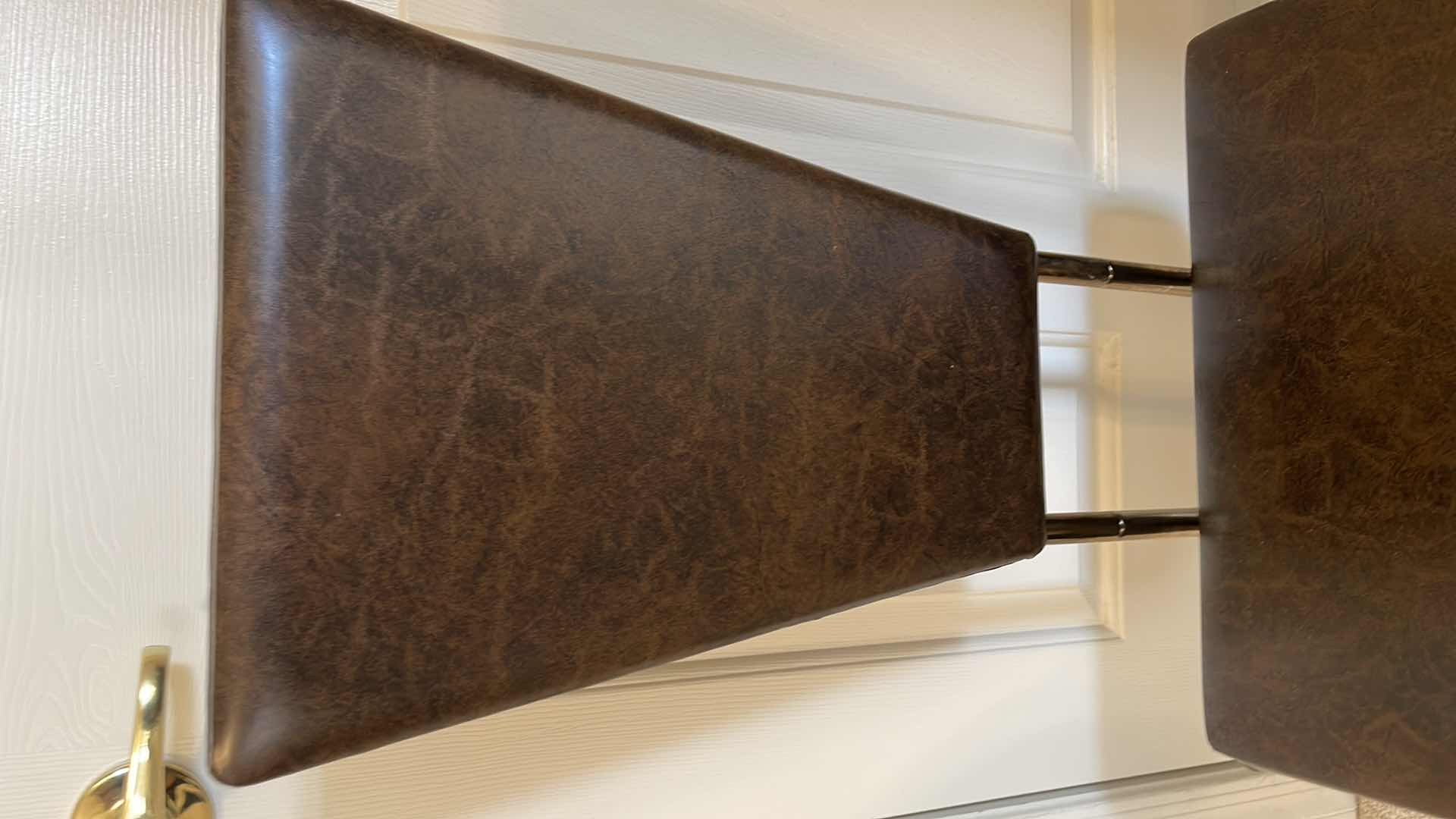 Photo 1 of VINTAGE LEATHER CHAIR W WOOD BASE