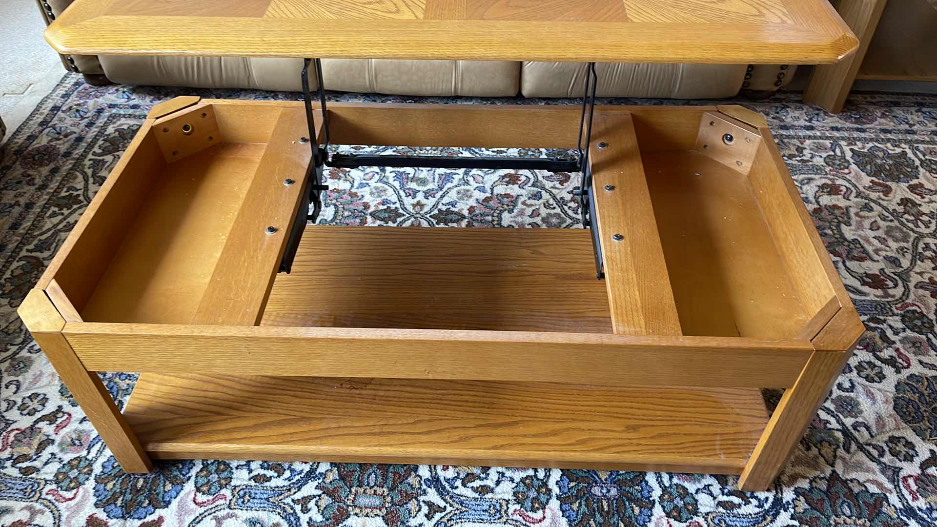 Photo 1 of WOOD BASE ADJUSTABLE HEIGHT COFFEE TABLE 48” X 25” H17”