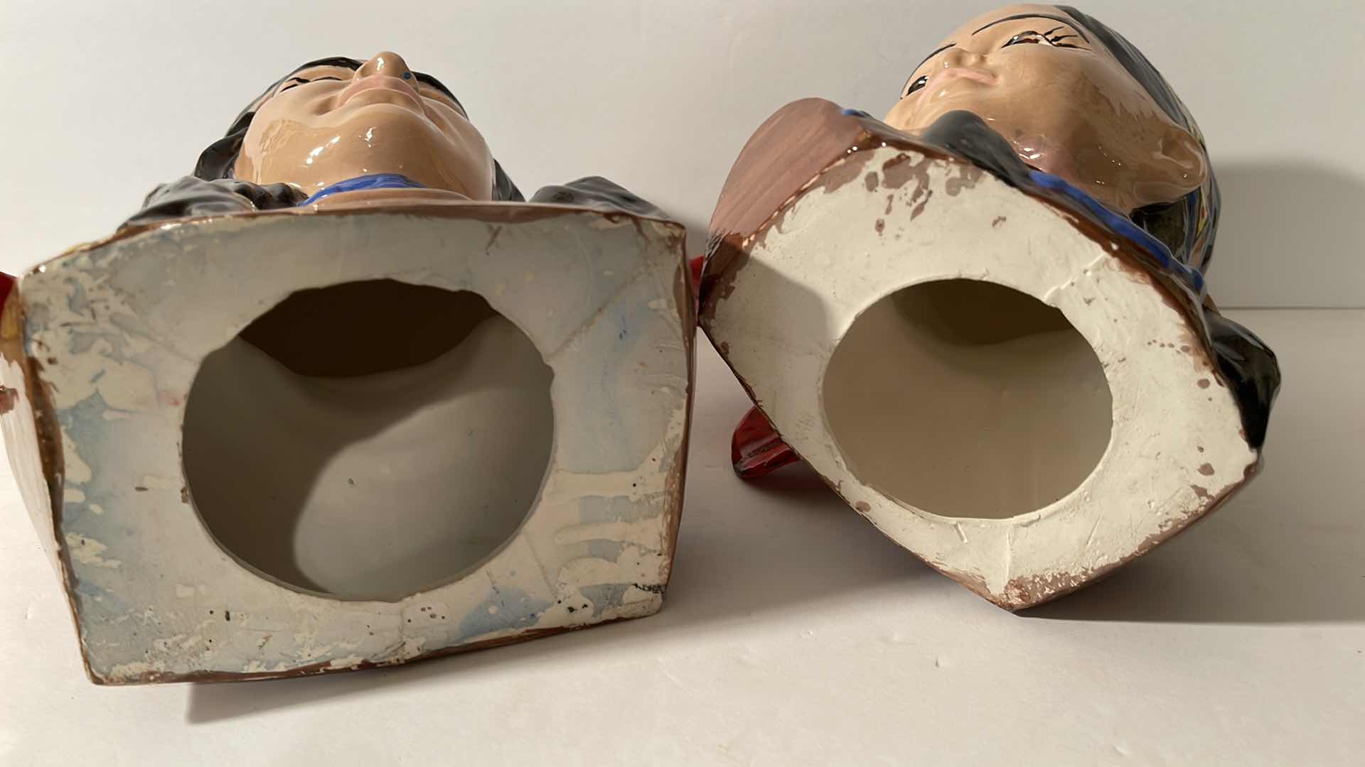 Photo 1 of NATIVE AMERICAN VINTAGE GLAZED POTTERY FATHER / DAUGHTER